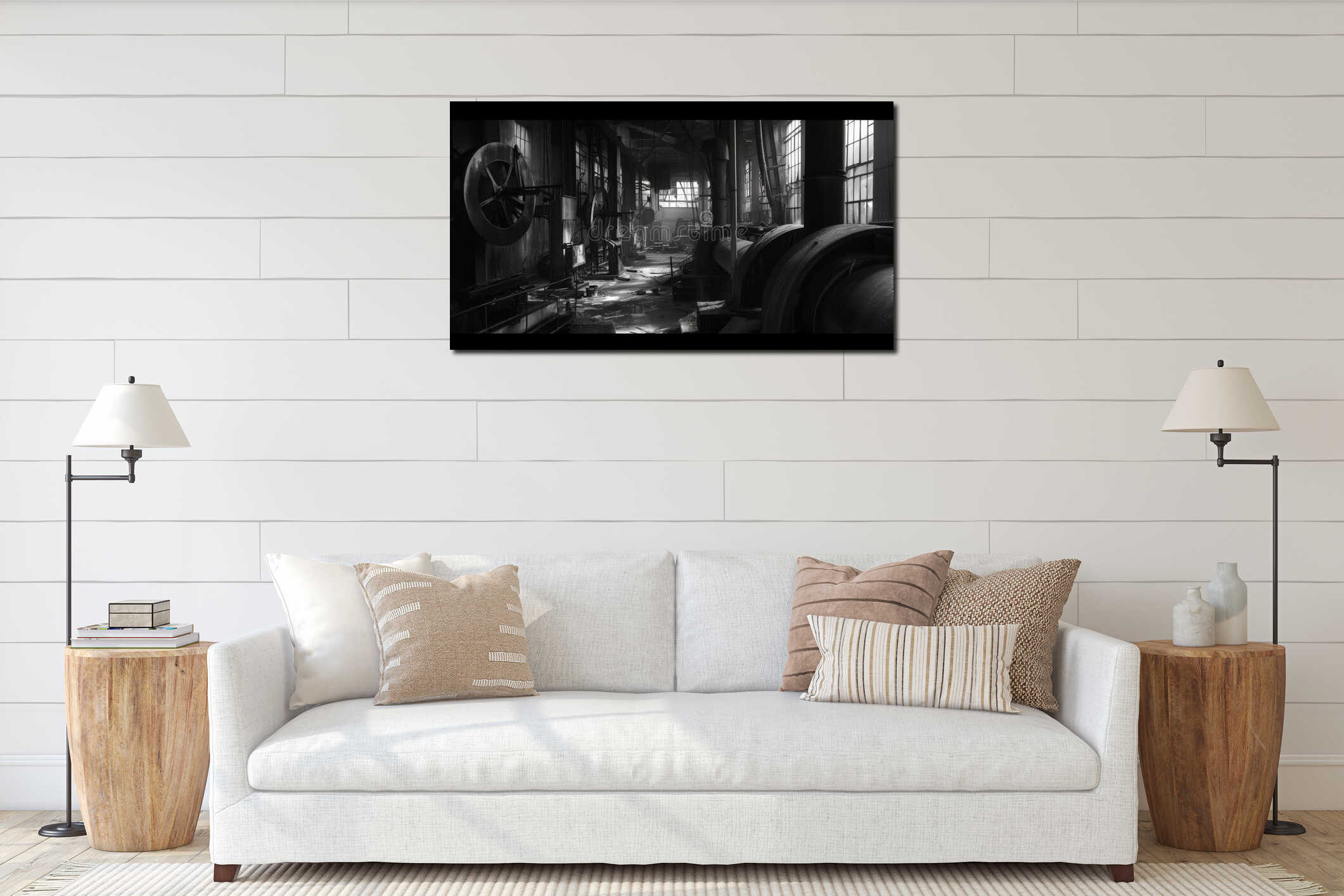 Canvas hanging interior mockup