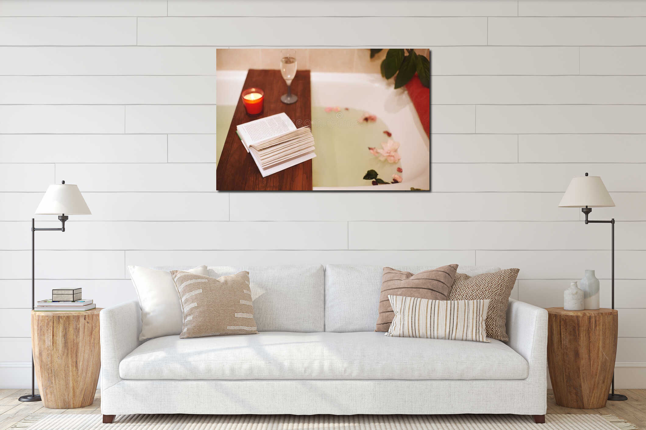 Canvas hanging interior mockup
