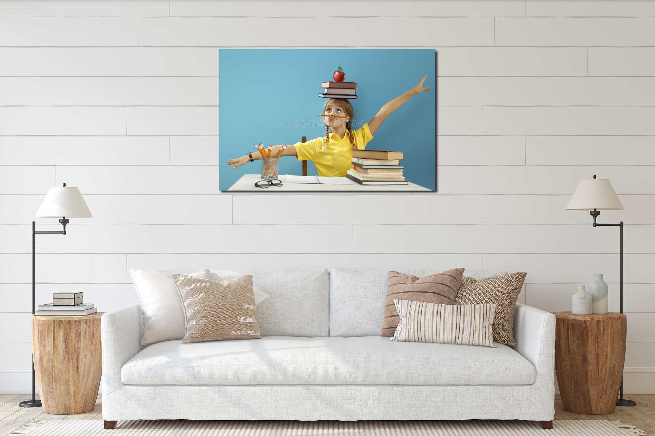 Canvas hanging interior mockup