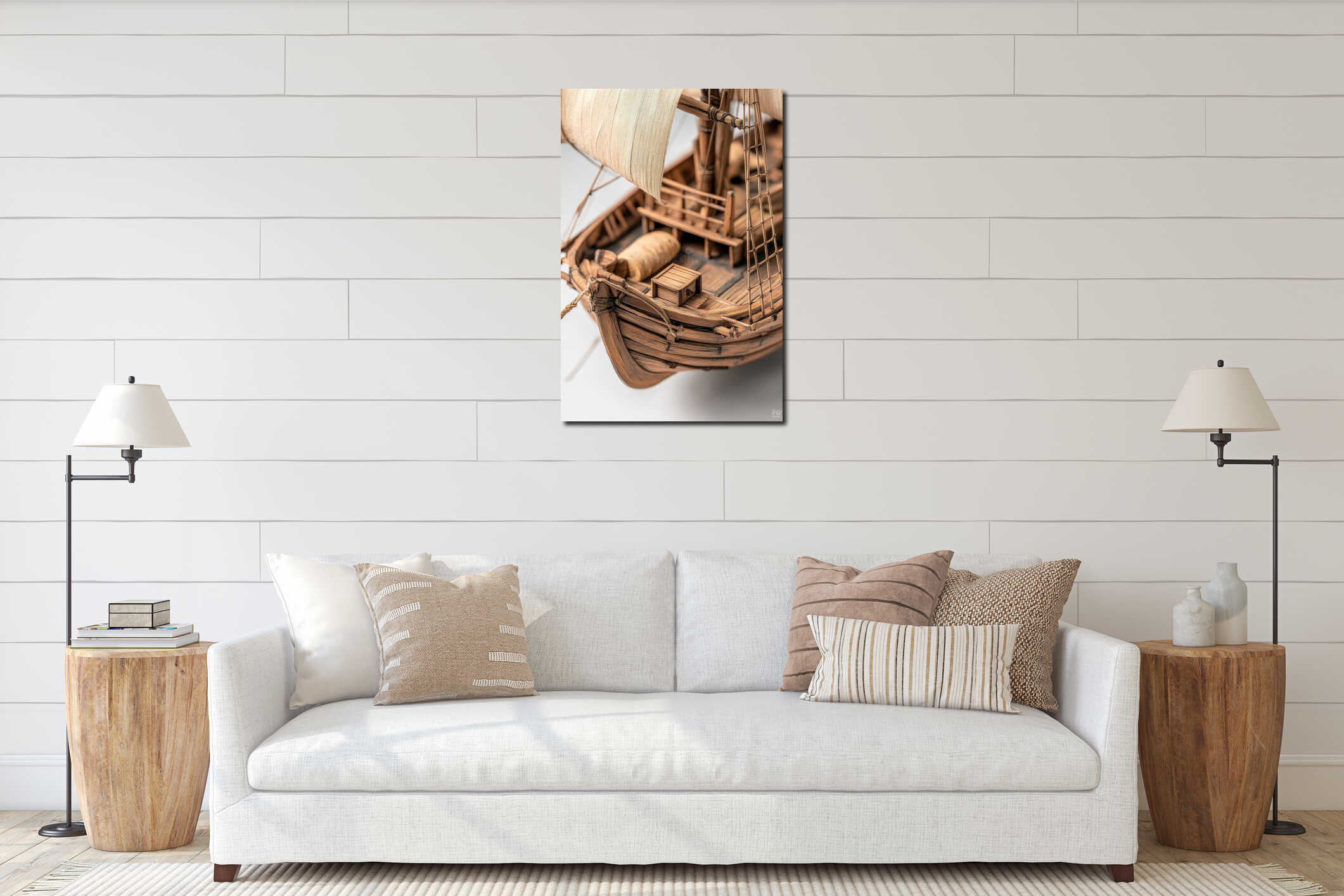 Canvas hanging interior mockup