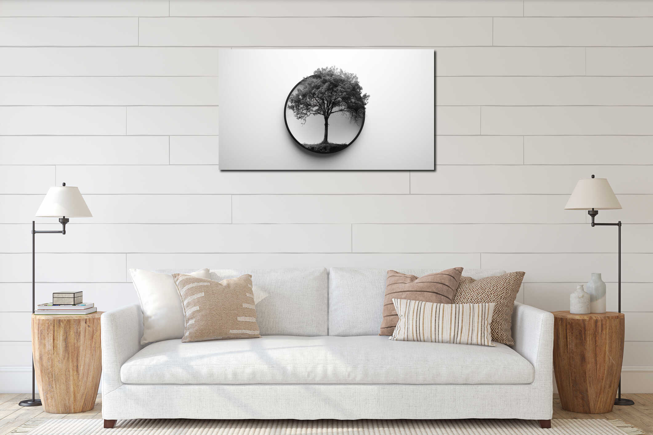 Canvas hanging interior mockup