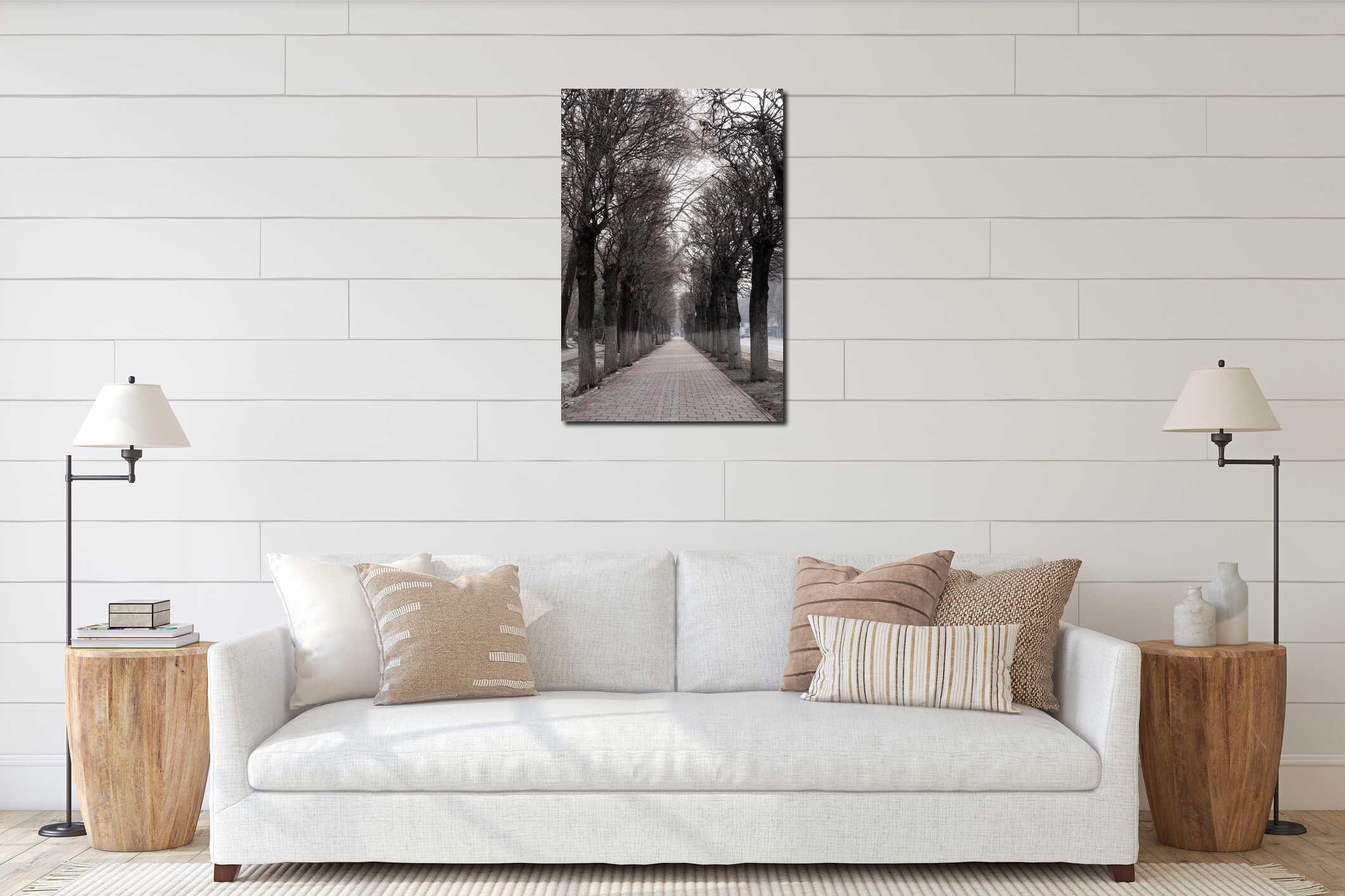 Canvas hanging interior mockup