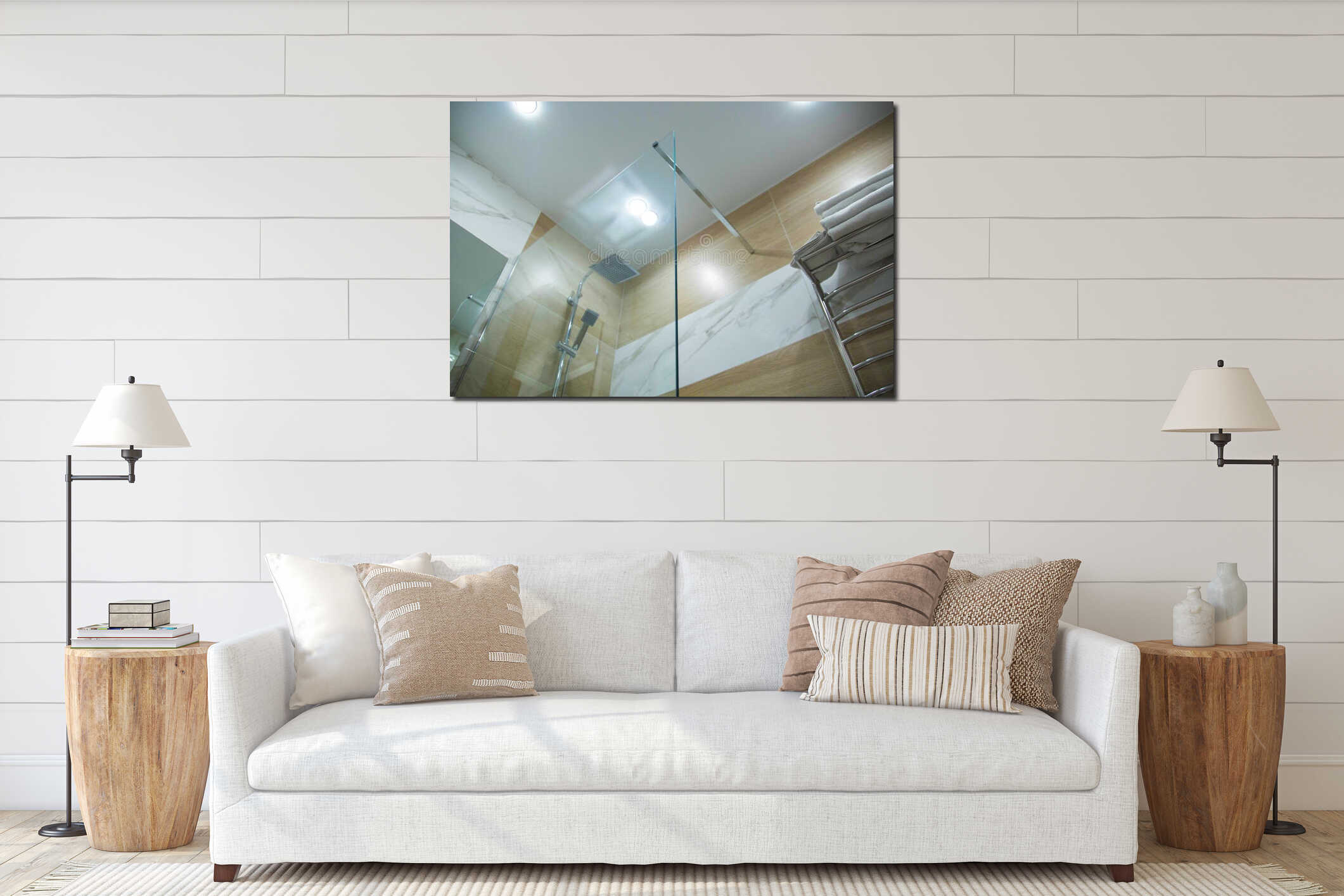 Canvas hanging interior mockup