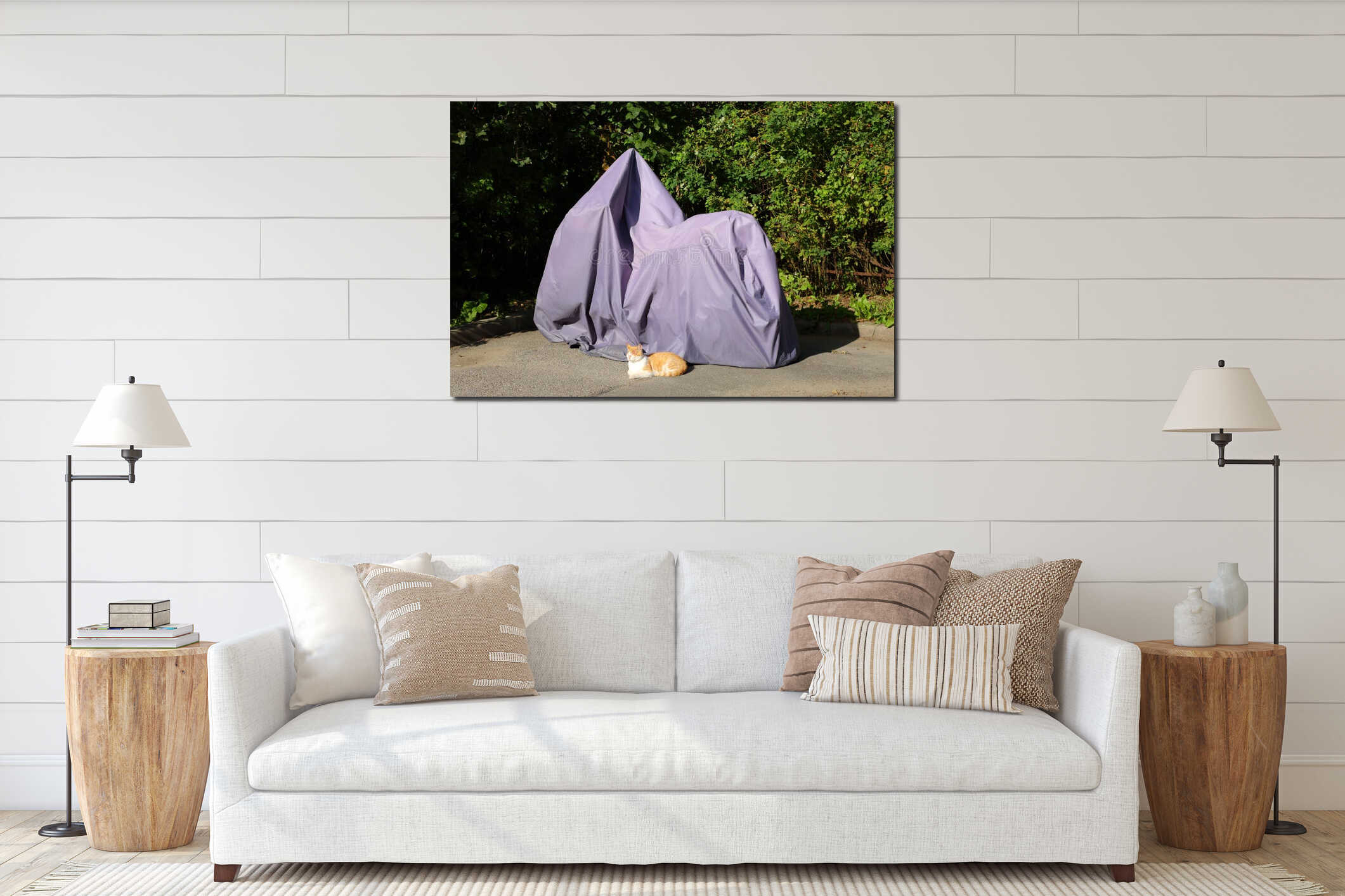 Canvas hanging interior mockup