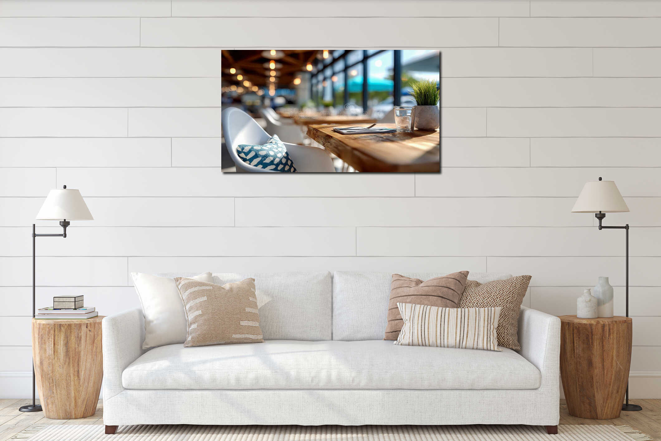 Canvas hanging interior mockup