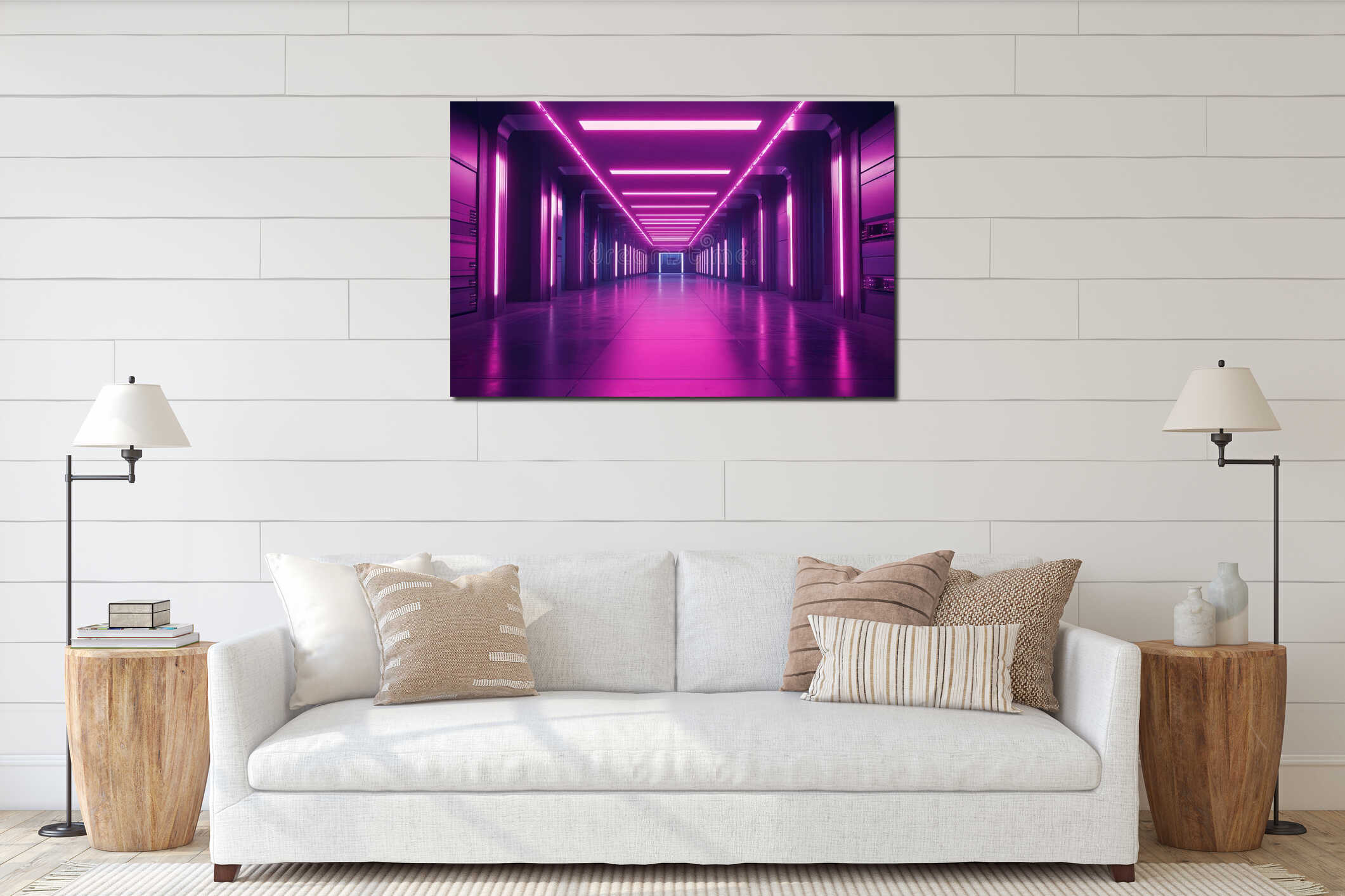 Canvas hanging interior mockup
