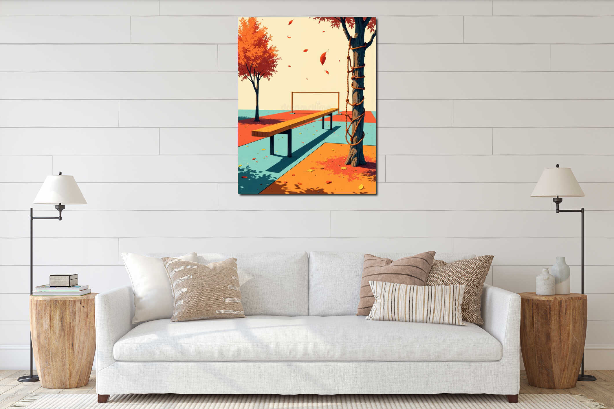 Canvas hanging interior mockup