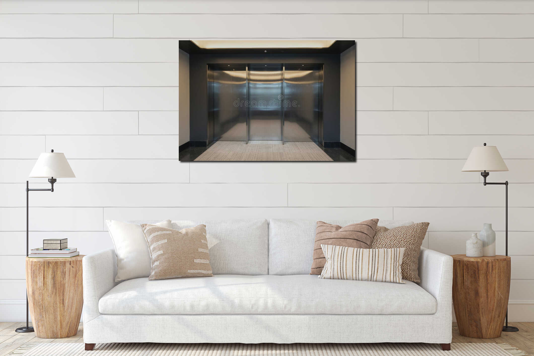 Canvas hanging interior mockup
