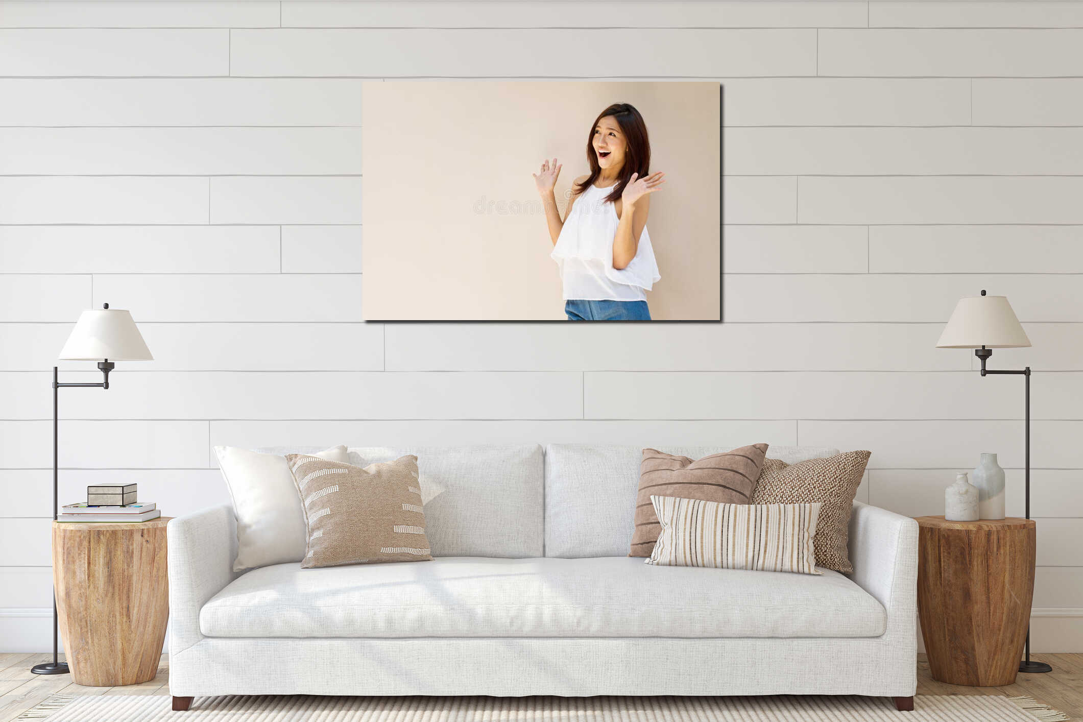 Canvas hanging interior mockup