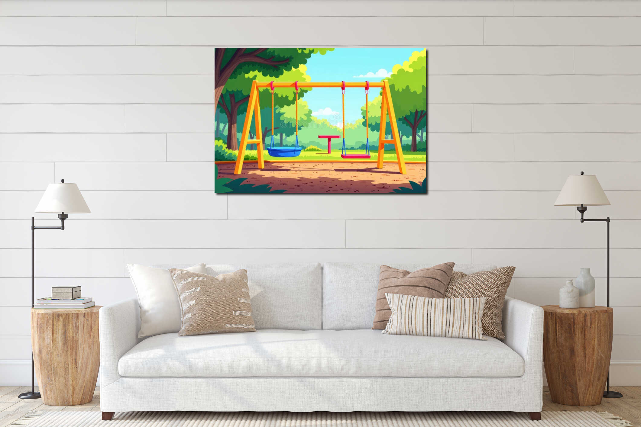 Canvas hanging interior mockup