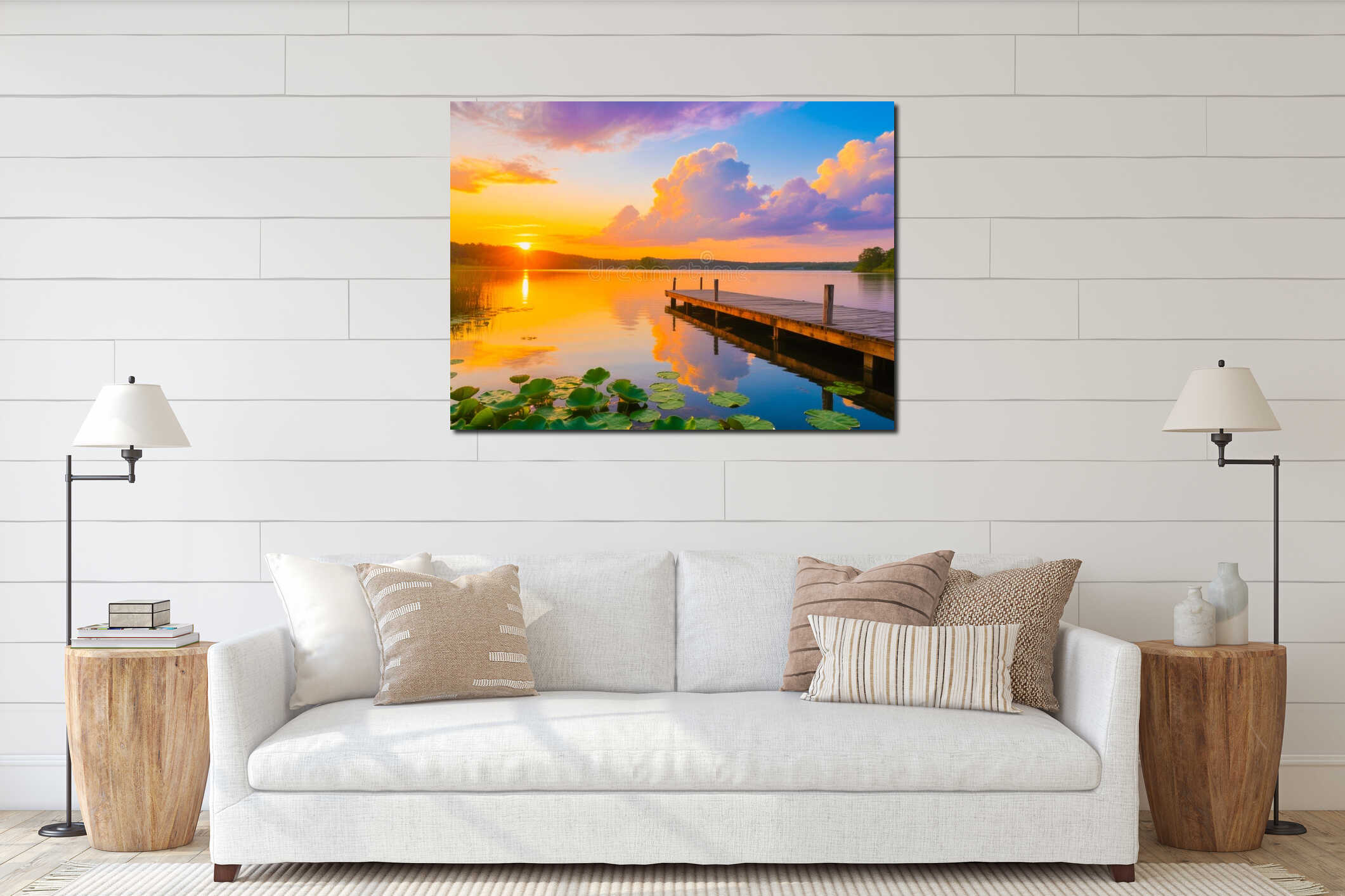 Canvas hanging interior mockup