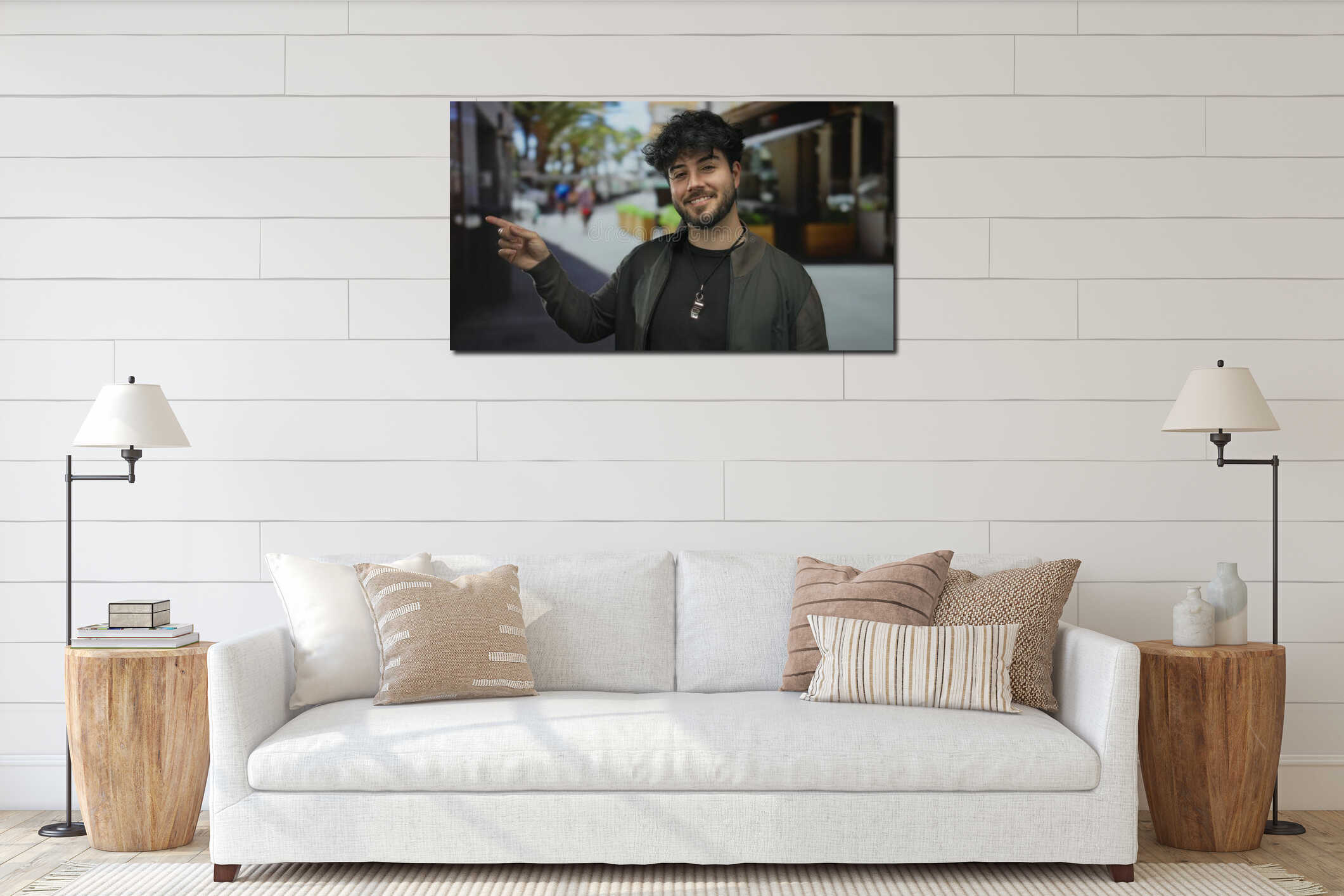 Canvas hanging interior mockup