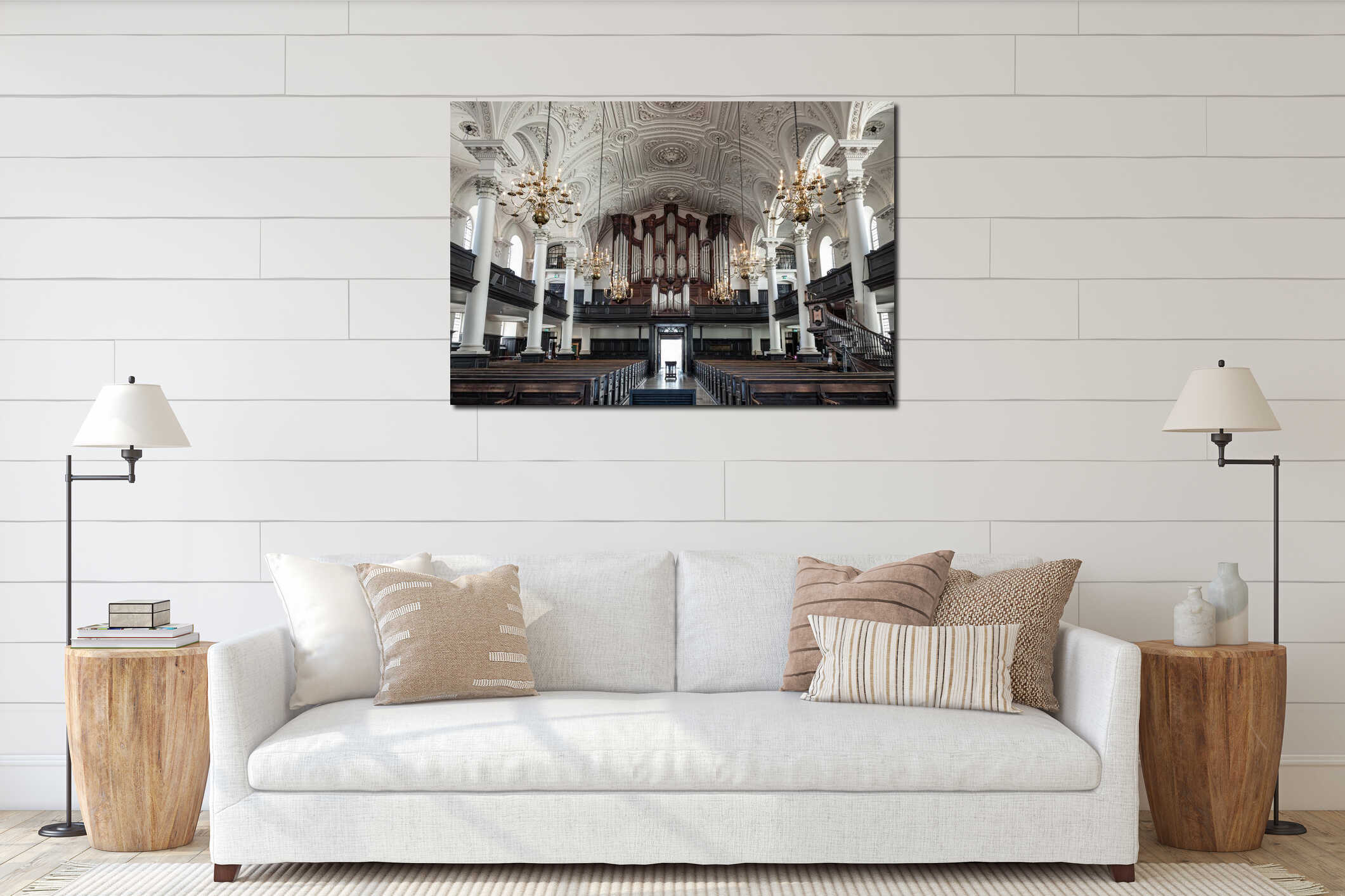 Canvas hanging interior mockup