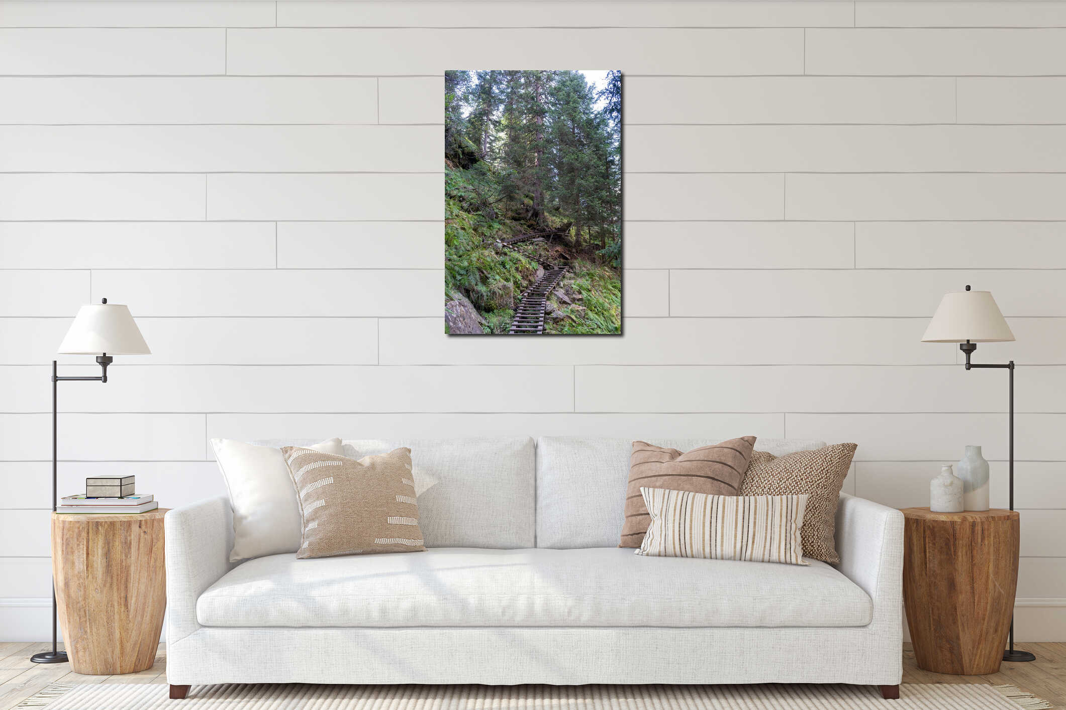 Canvas hanging interior mockup