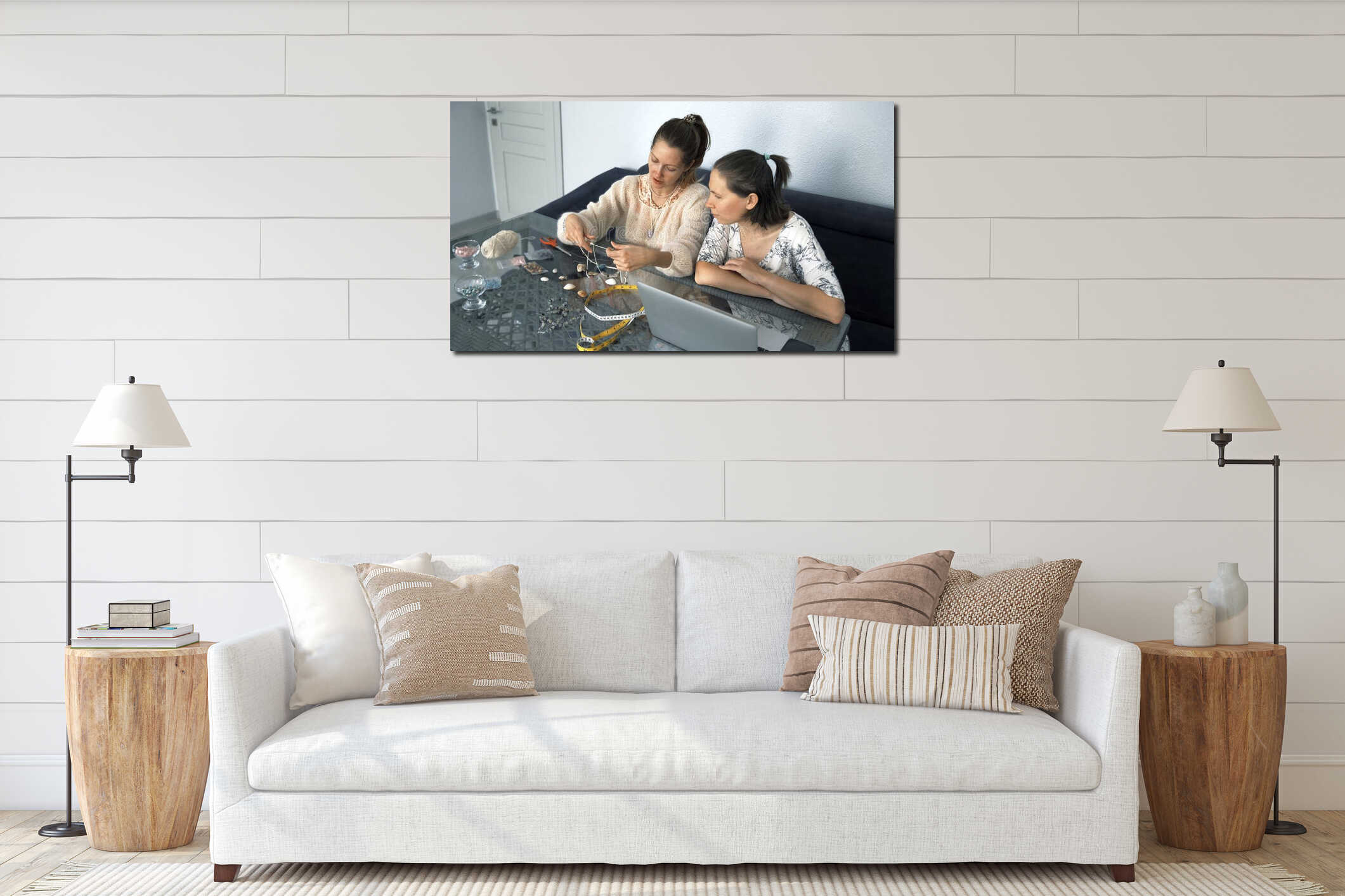 Canvas hanging interior mockup