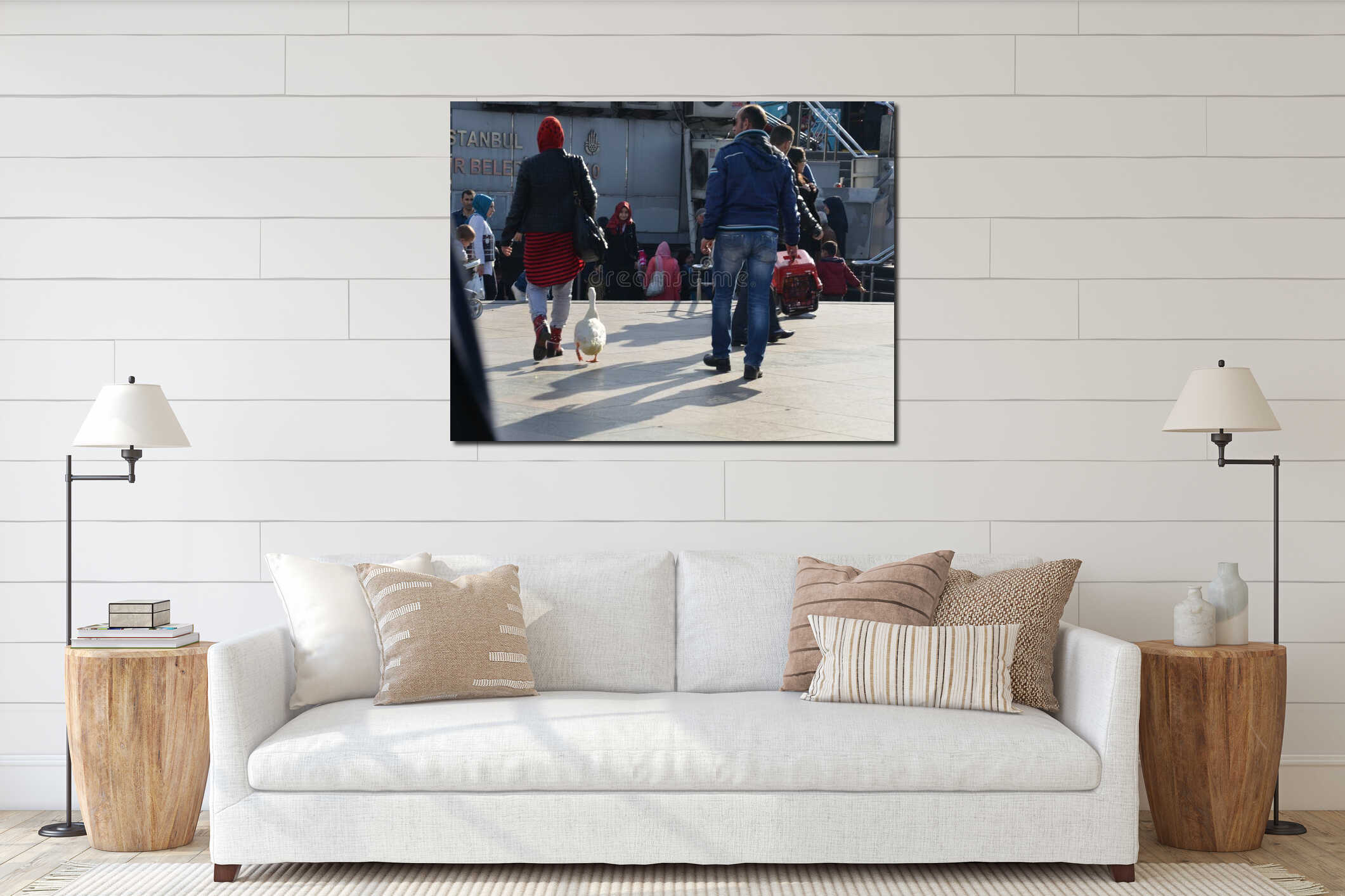 Canvas hanging interior mockup