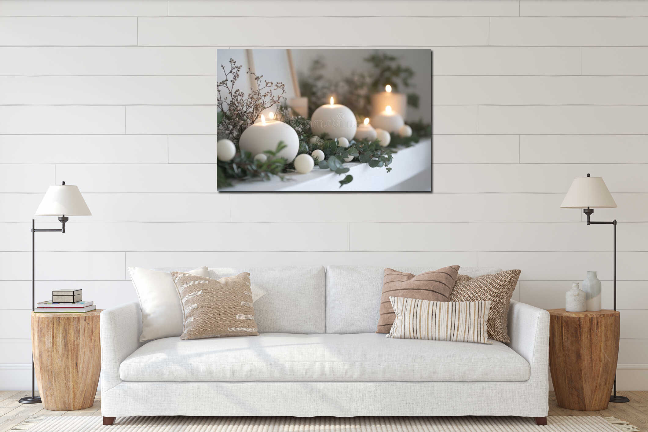 Canvas hanging interior mockup