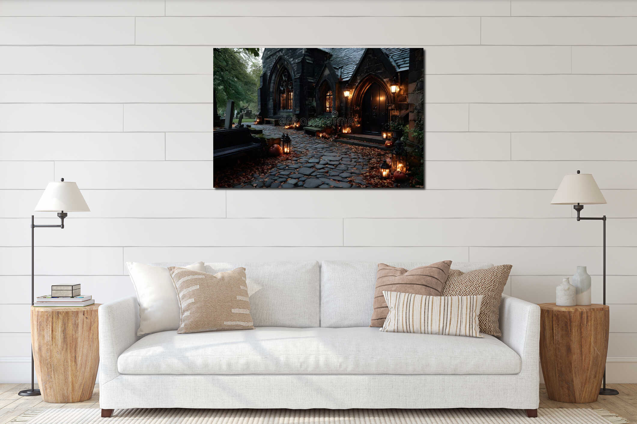 Canvas hanging interior mockup