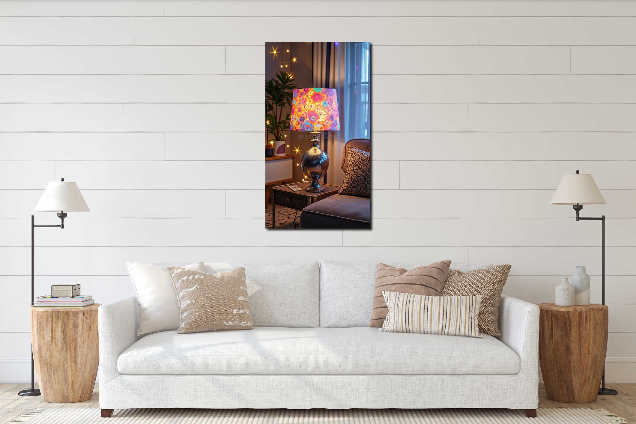 Canvas hanging interior mockup