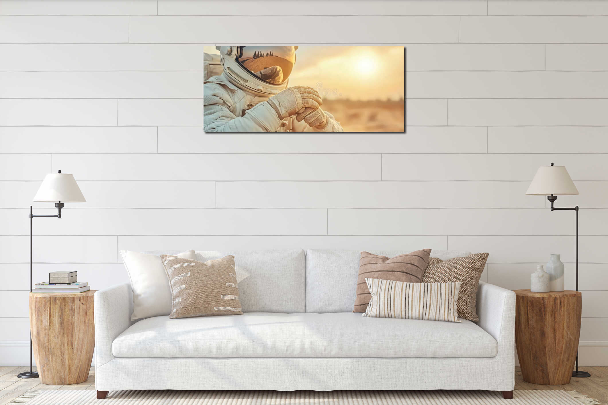Canvas hanging interior mockup