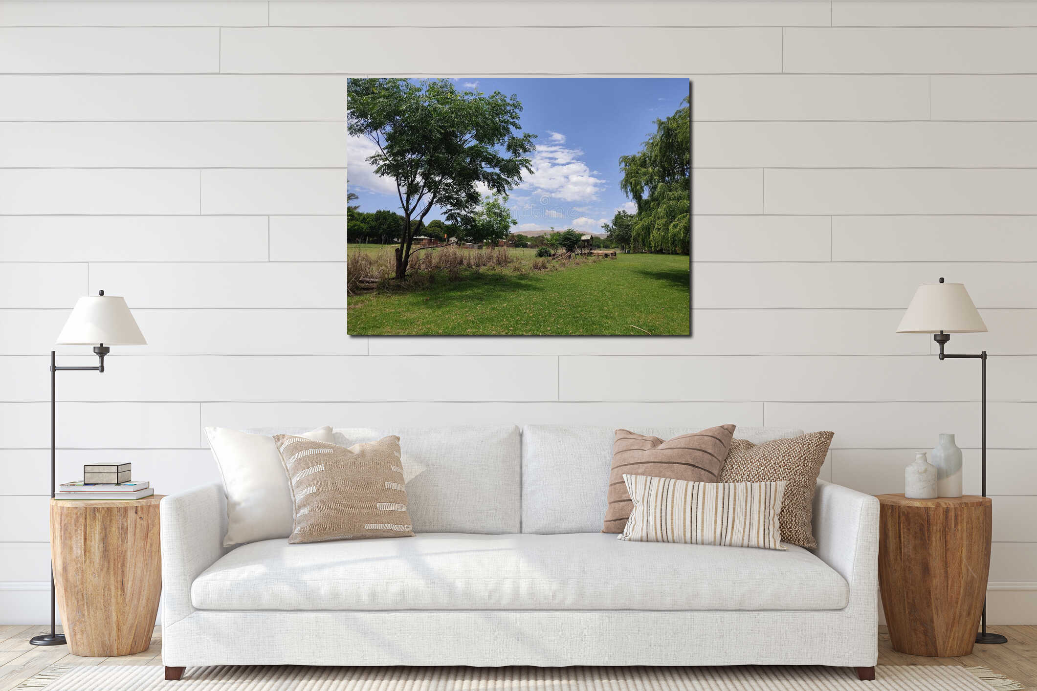 Canvas hanging interior mockup