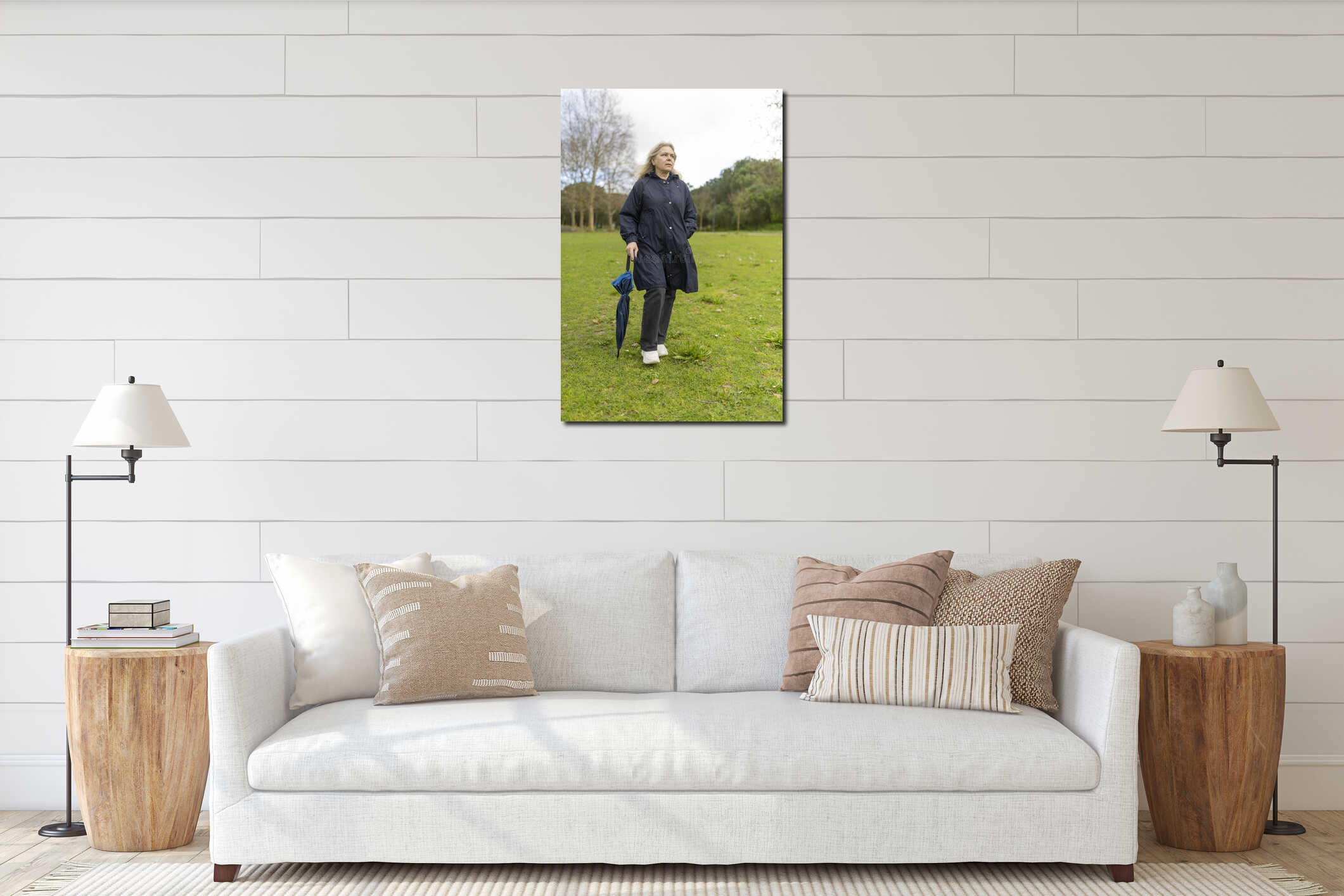 Canvas hanging interior mockup