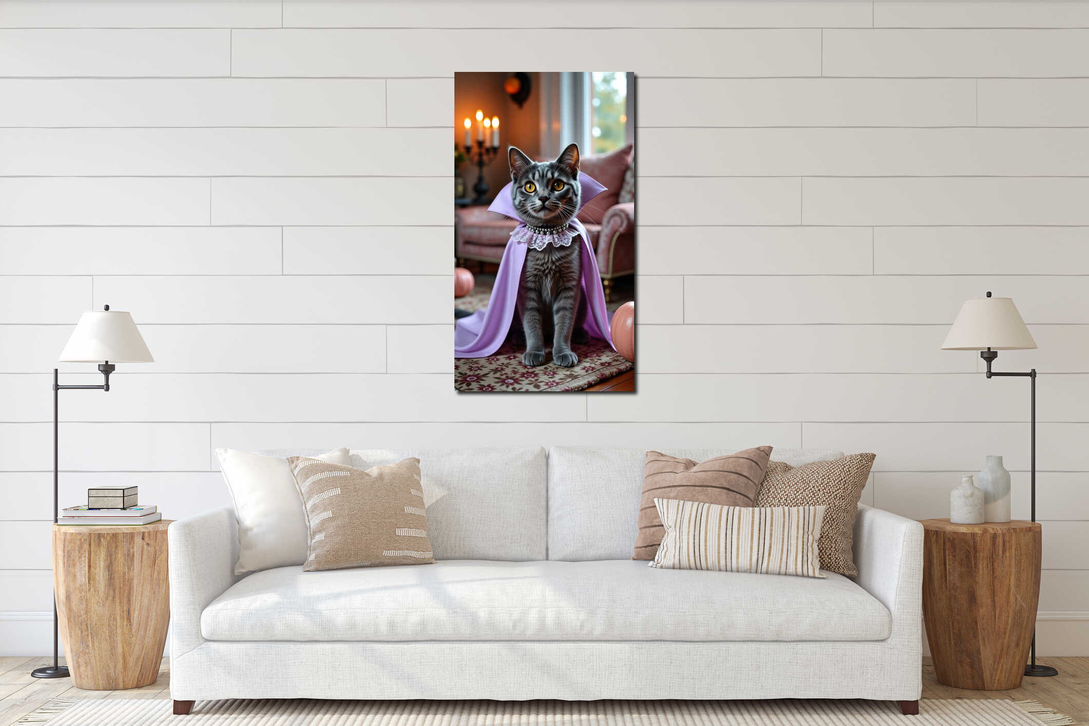 Canvas hanging interior mockup