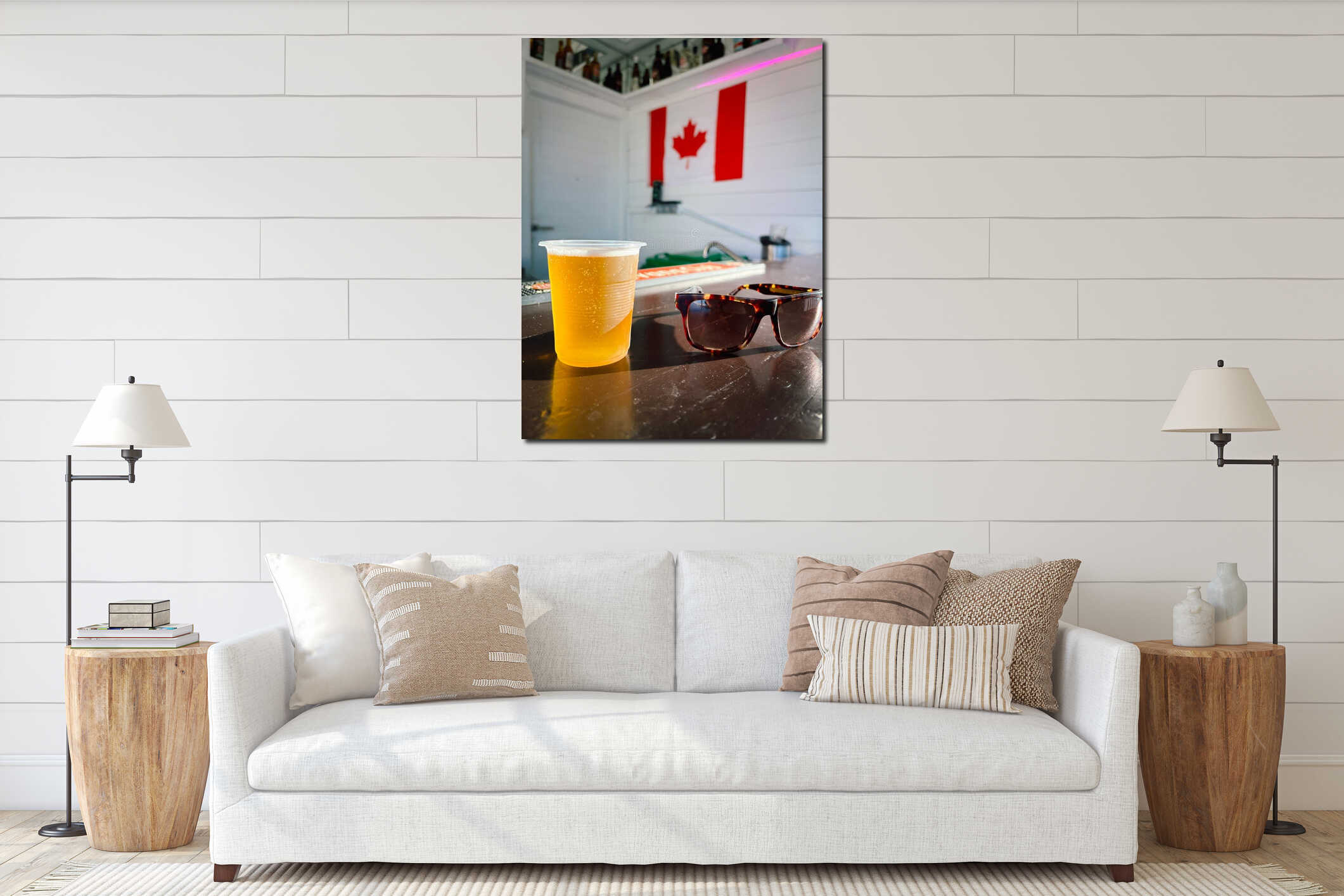 Canvas hanging interior mockup