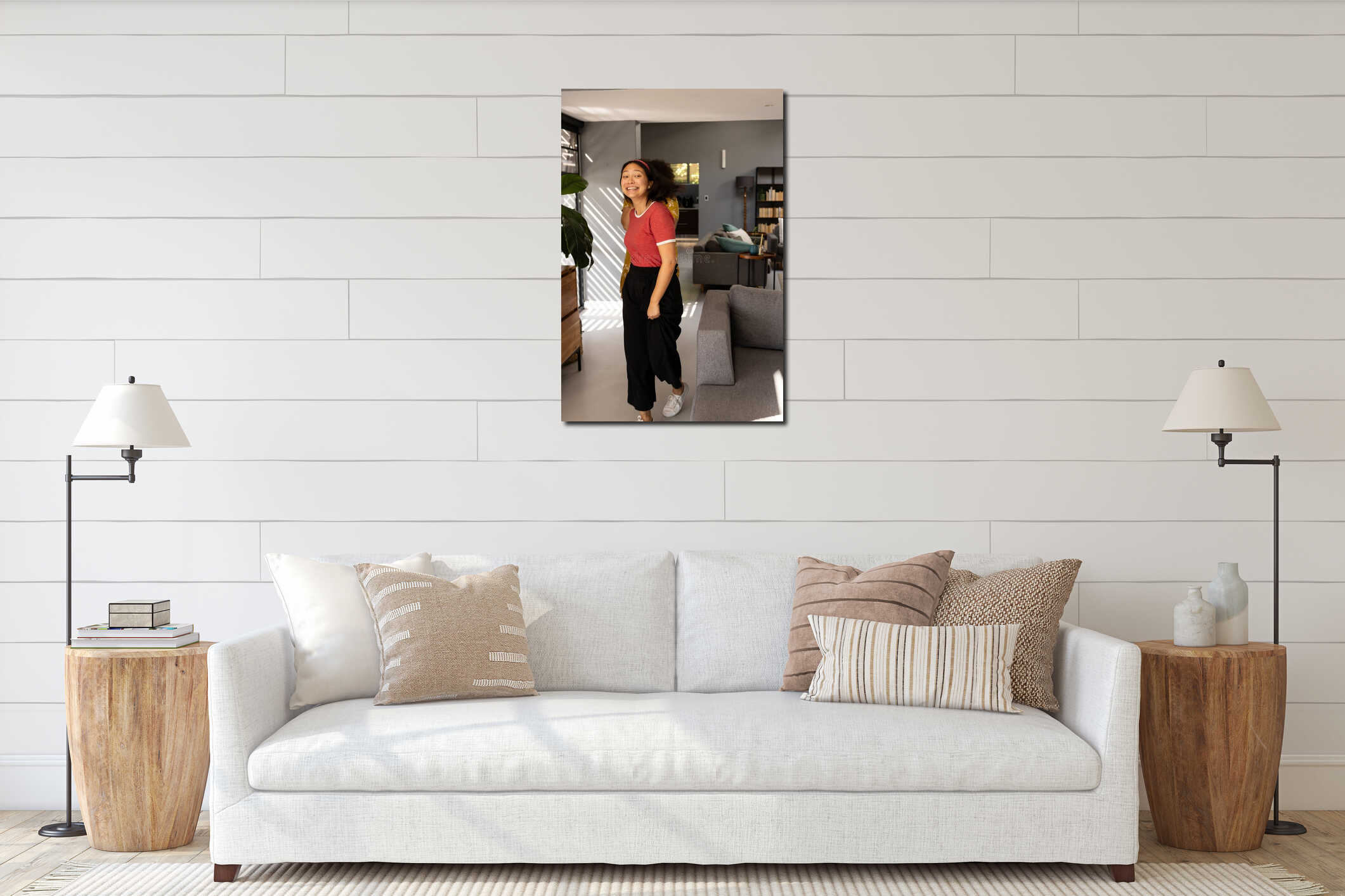 Canvas hanging interior mockup