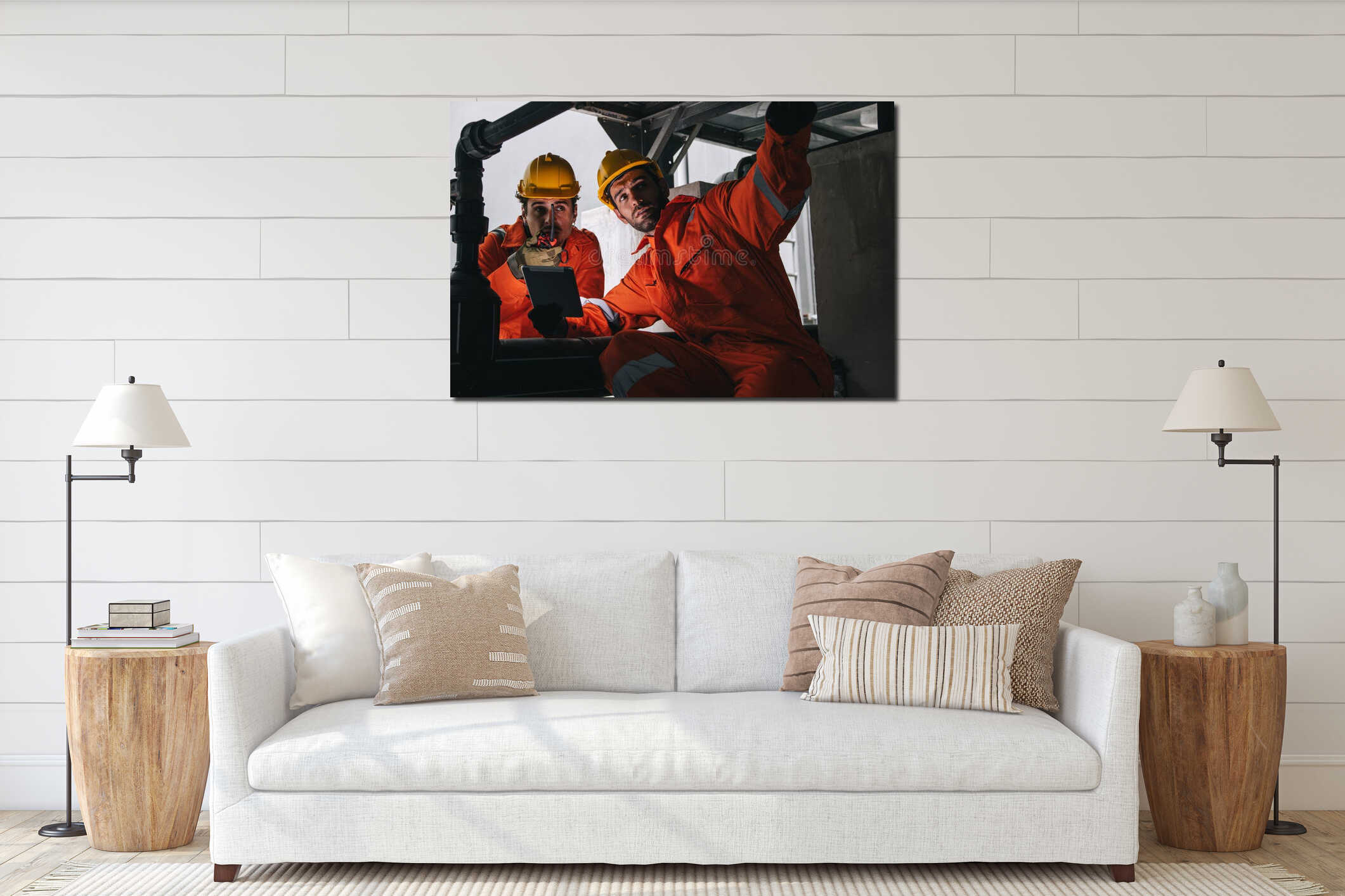 Canvas hanging interior mockup