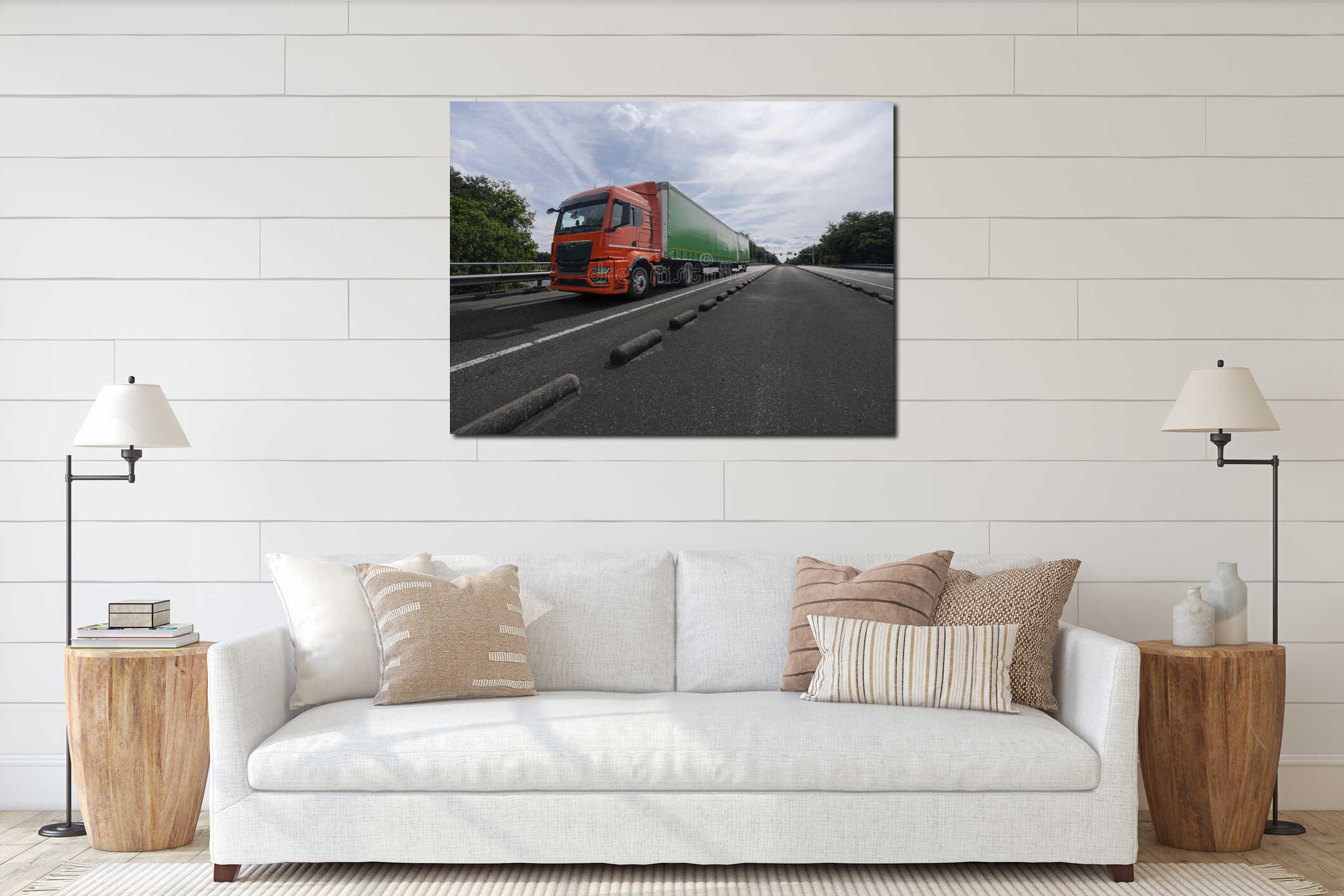 Canvas hanging interior mockup