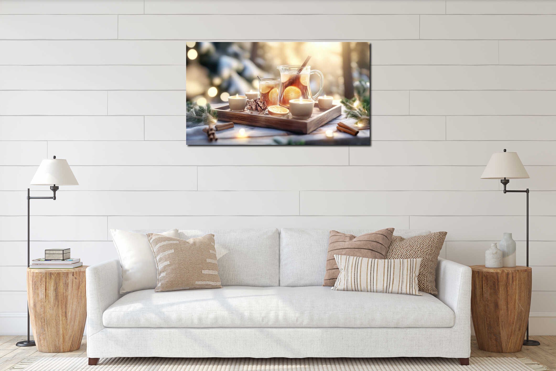 Canvas hanging interior mockup