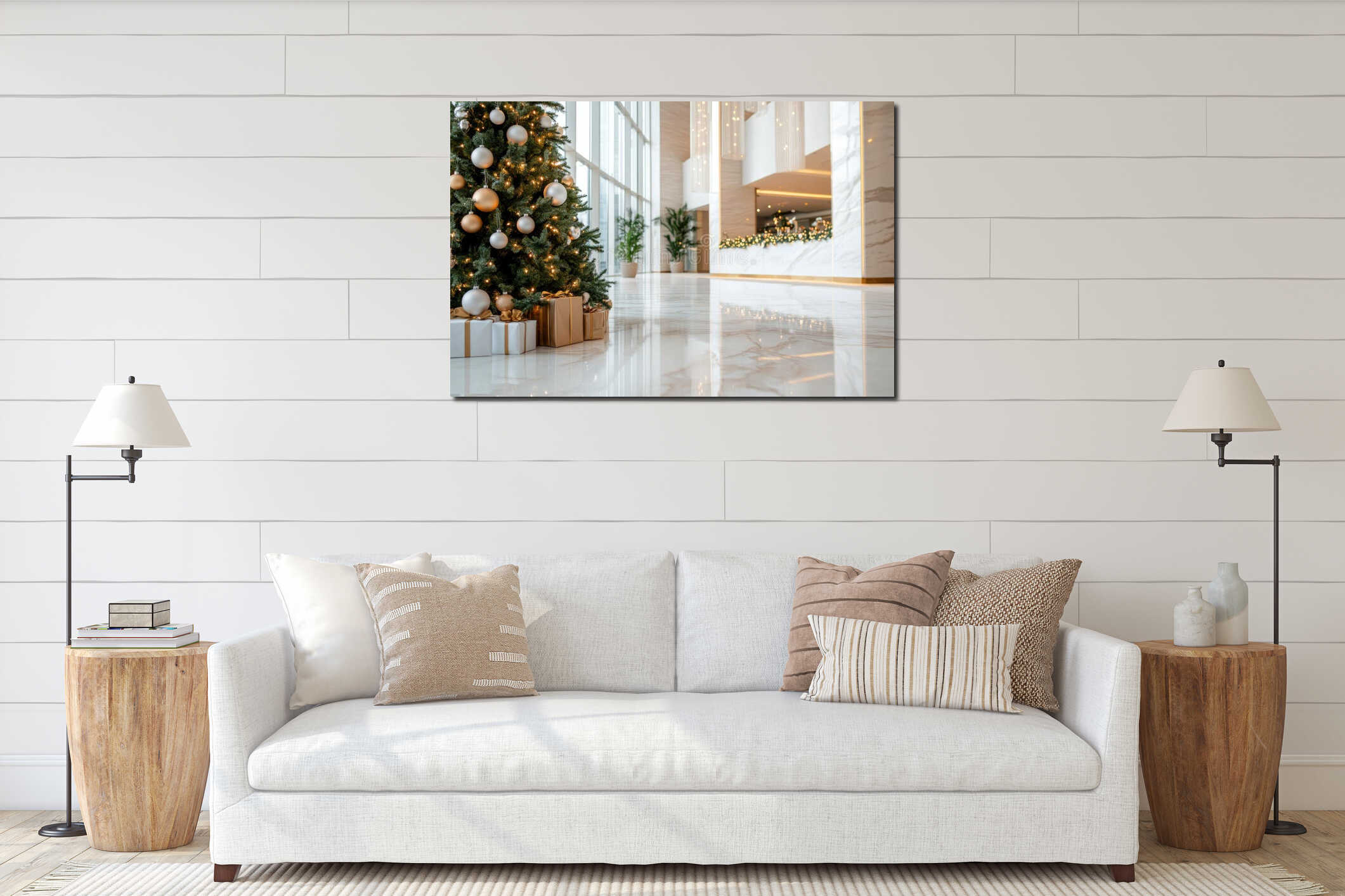 Canvas hanging interior mockup