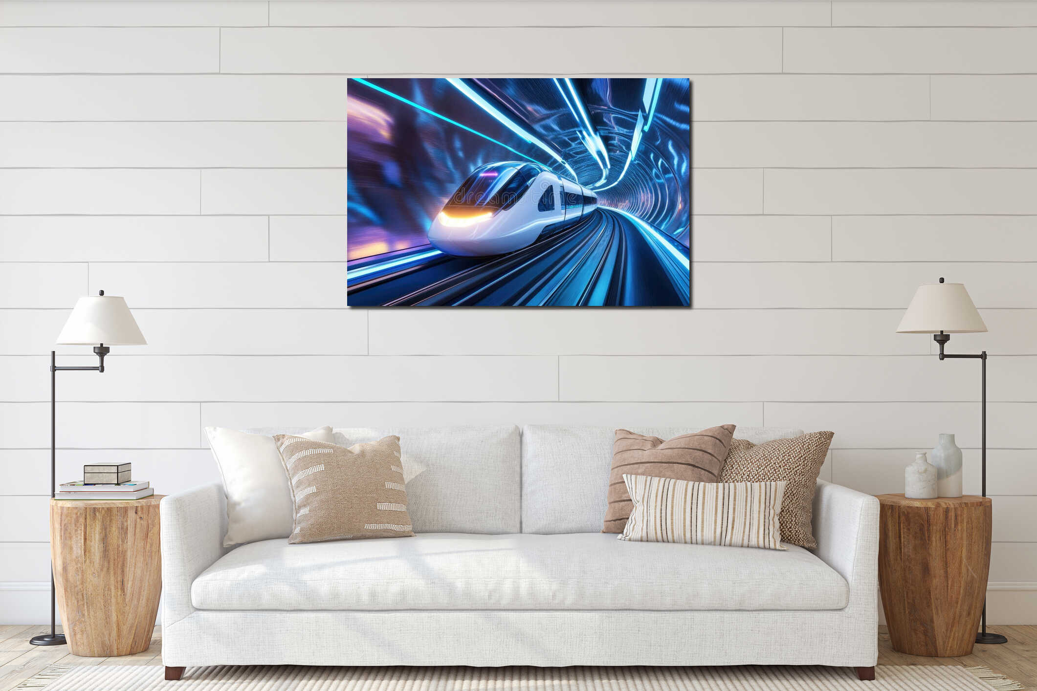 Canvas hanging interior mockup