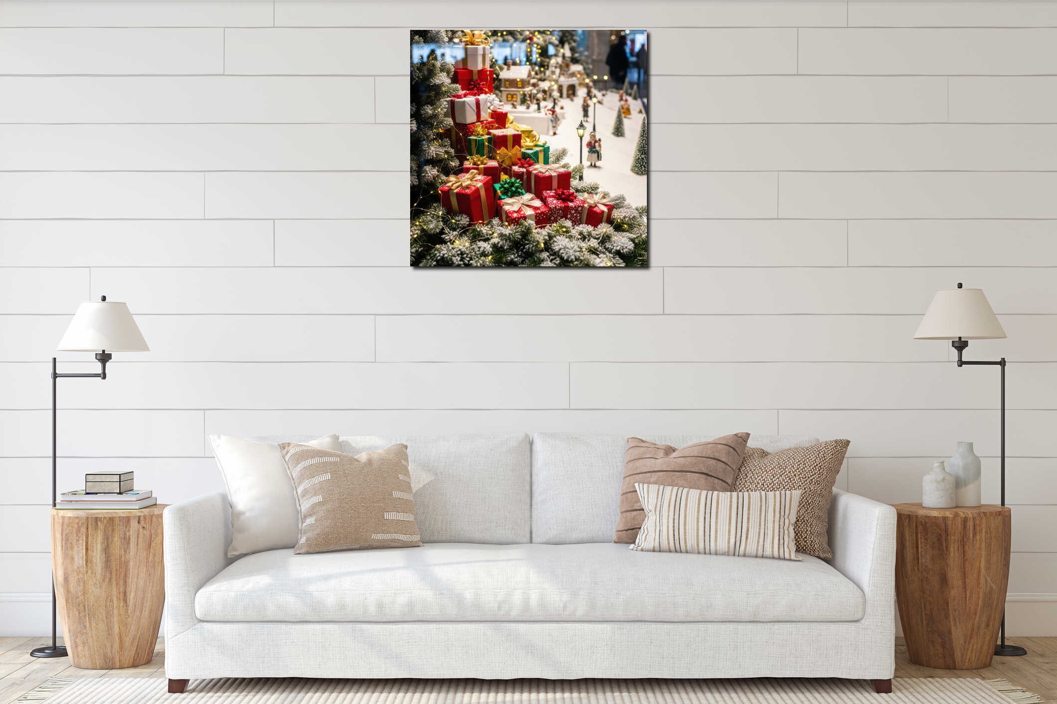 Canvas hanging interior mockup