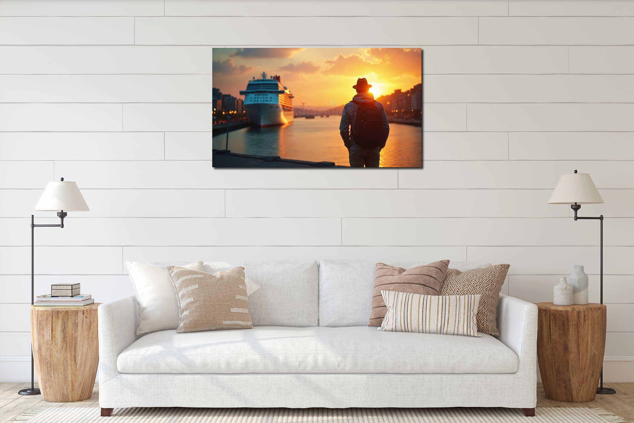 Canvas hanging interior mockup