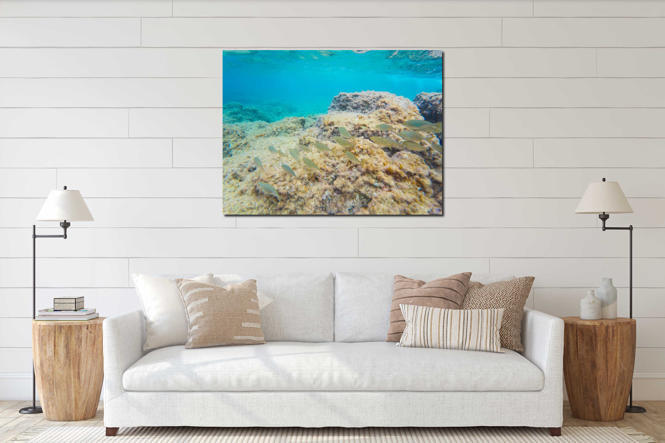 Canvas hanging interior mockup
