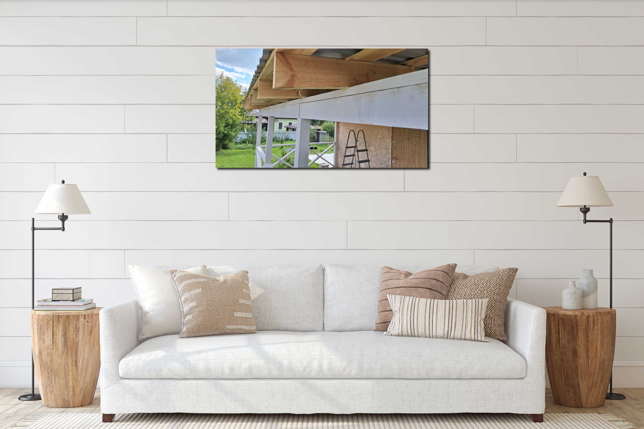 Canvas hanging interior mockup