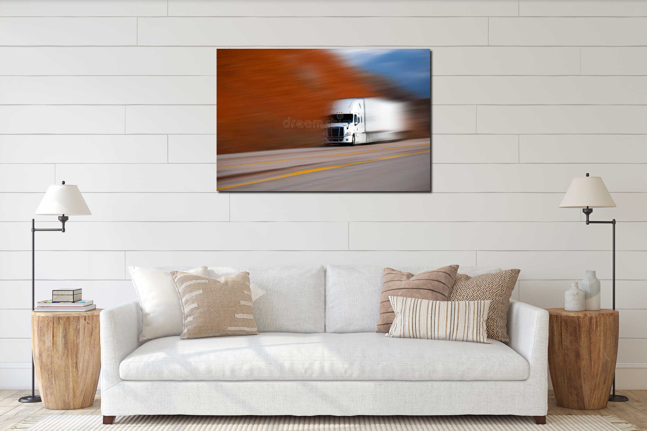 Canvas hanging interior mockup