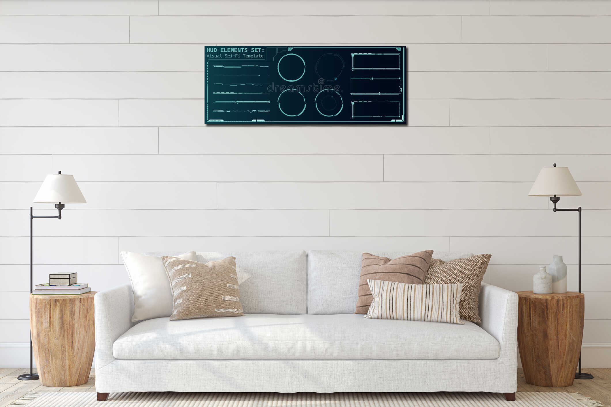 Canvas hanging interior mockup