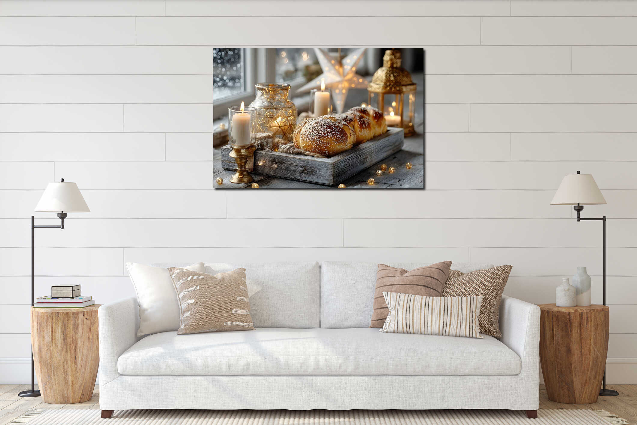 Canvas hanging interior mockup