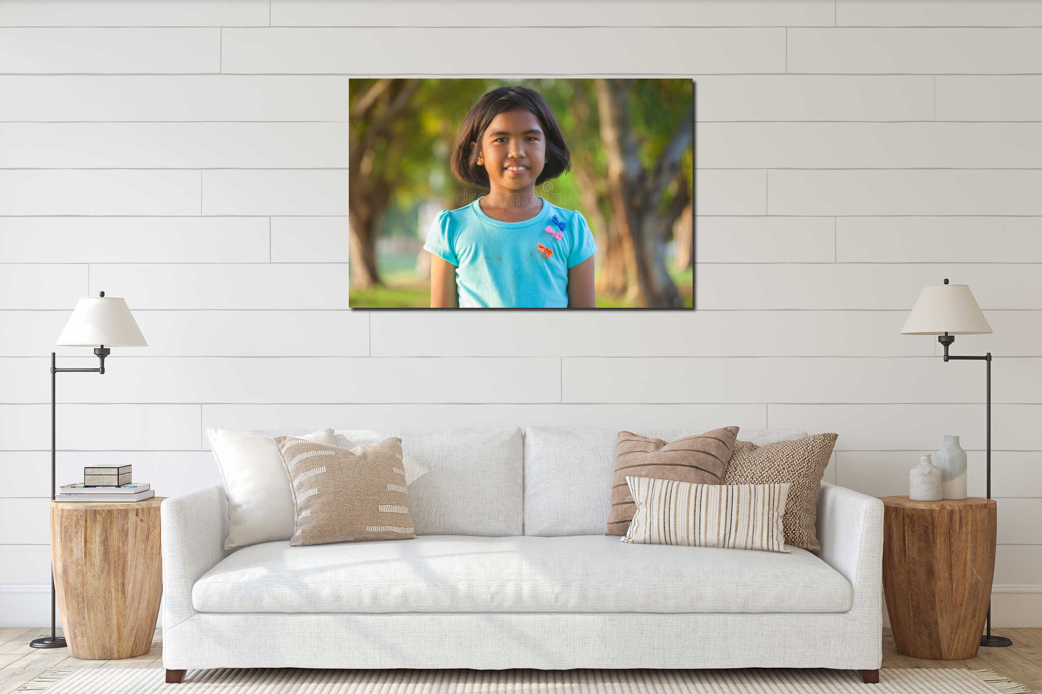 Canvas hanging interior mockup