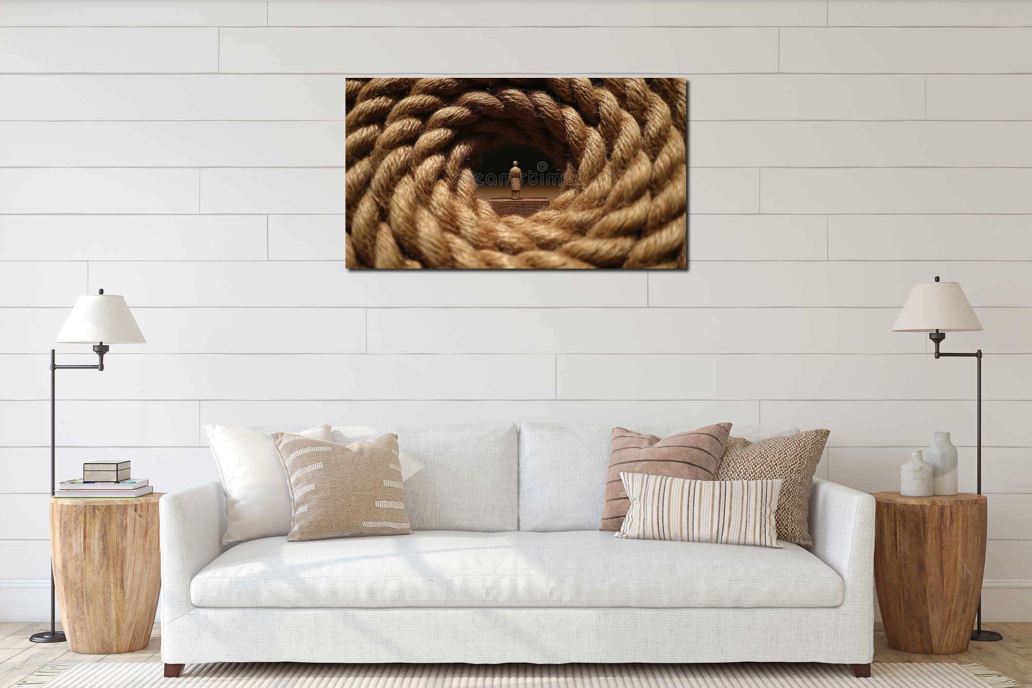 Canvas hanging interior mockup