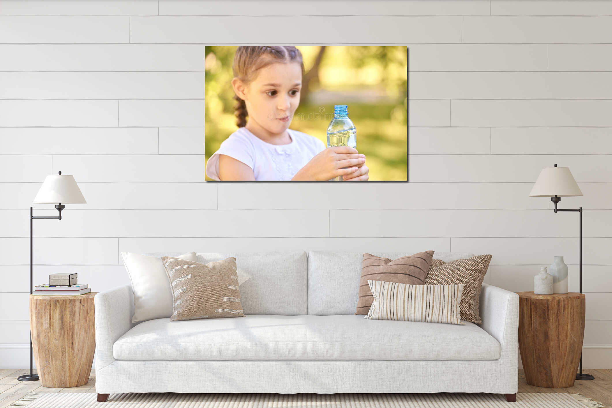 Canvas hanging interior mockup