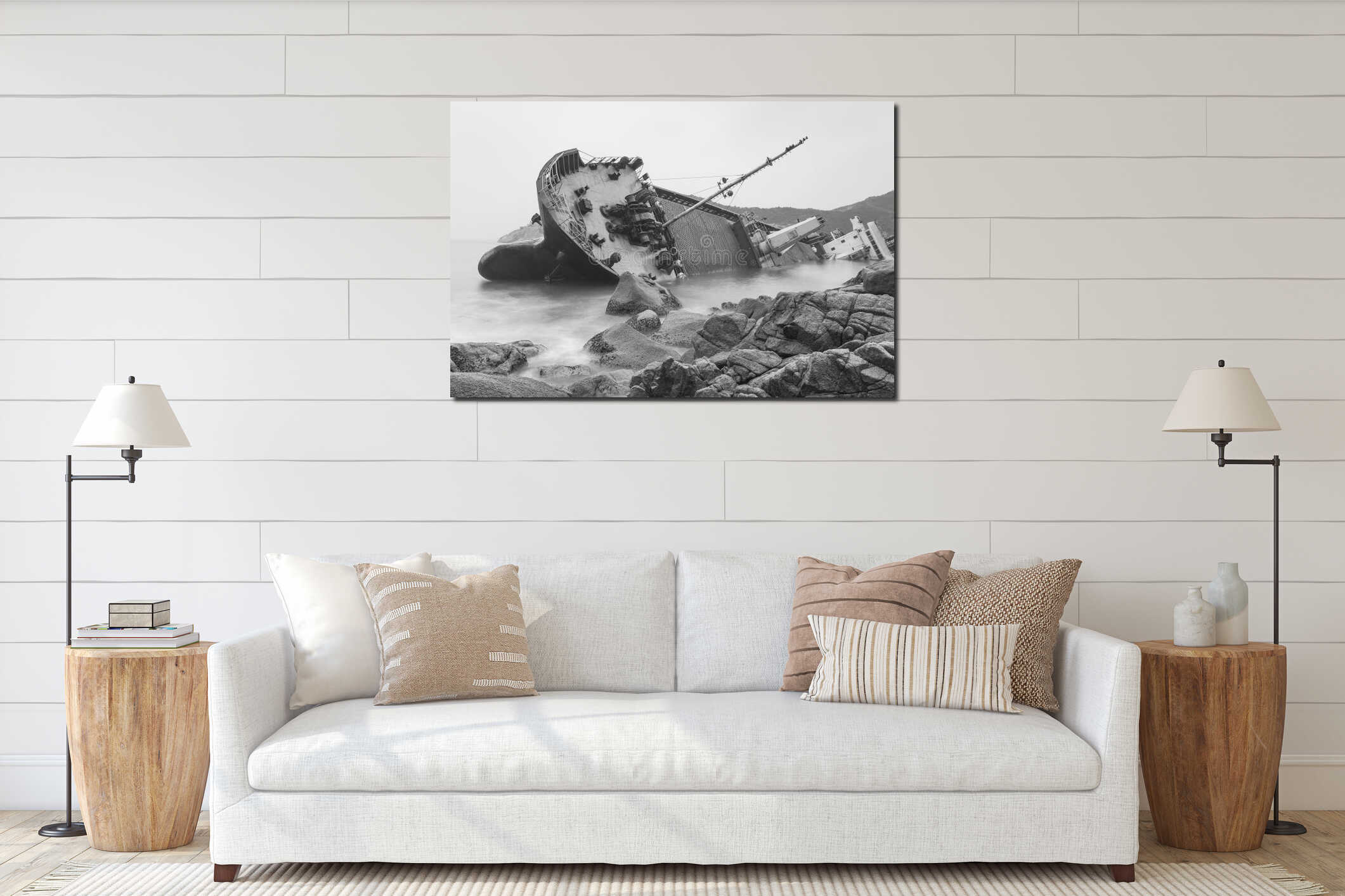 Canvas hanging interior mockup