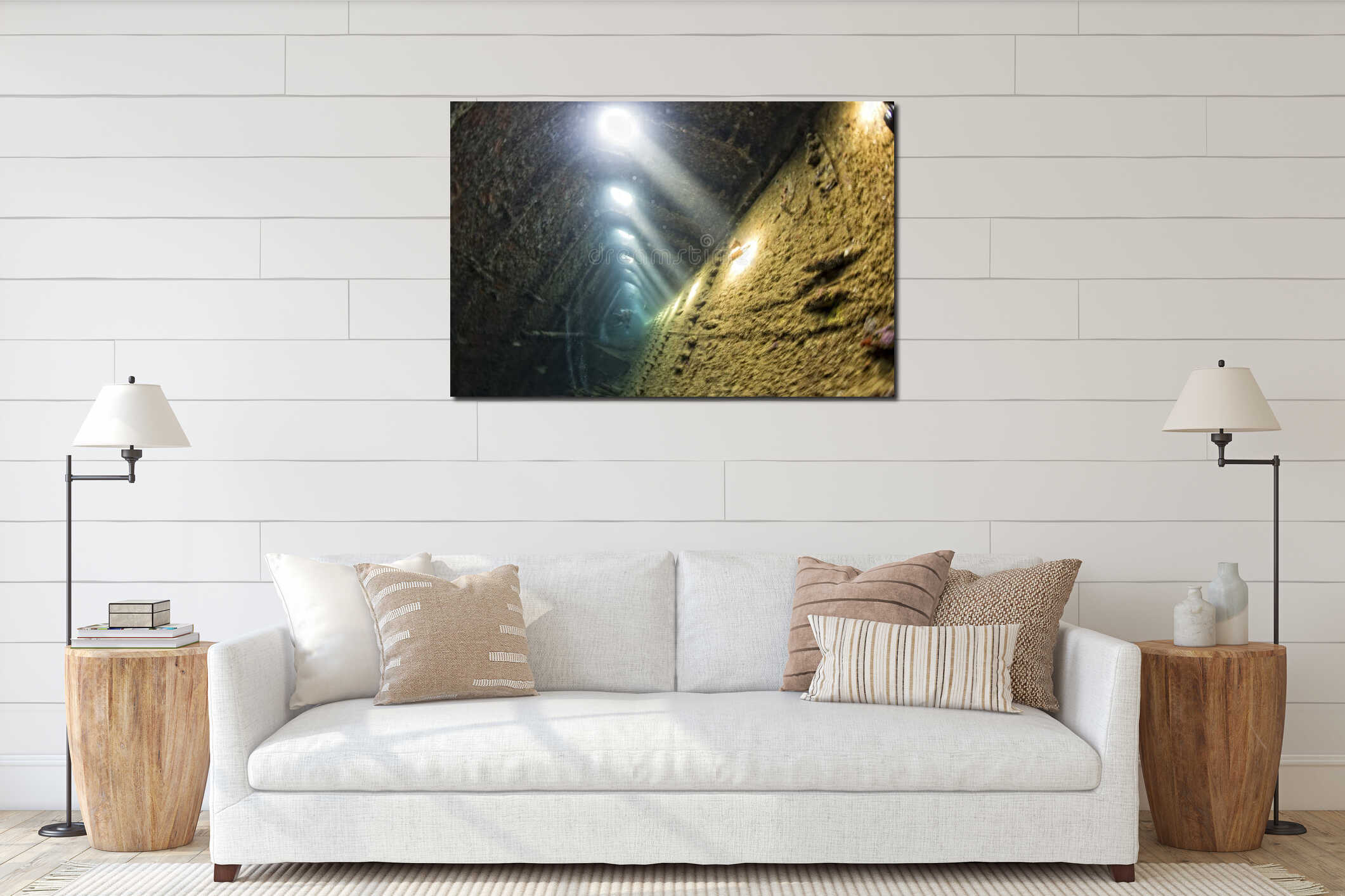 Canvas hanging interior mockup