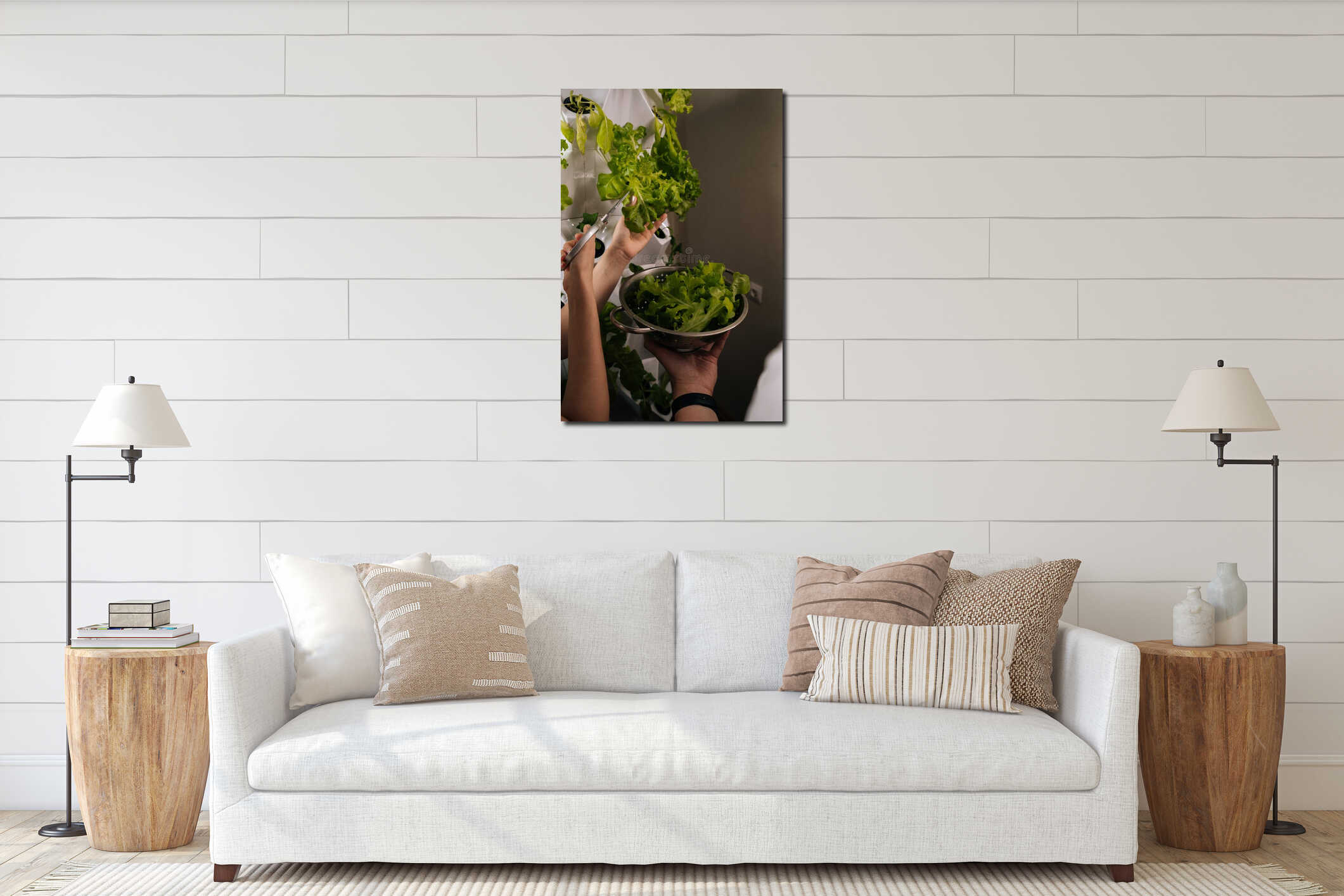 Canvas hanging interior mockup
