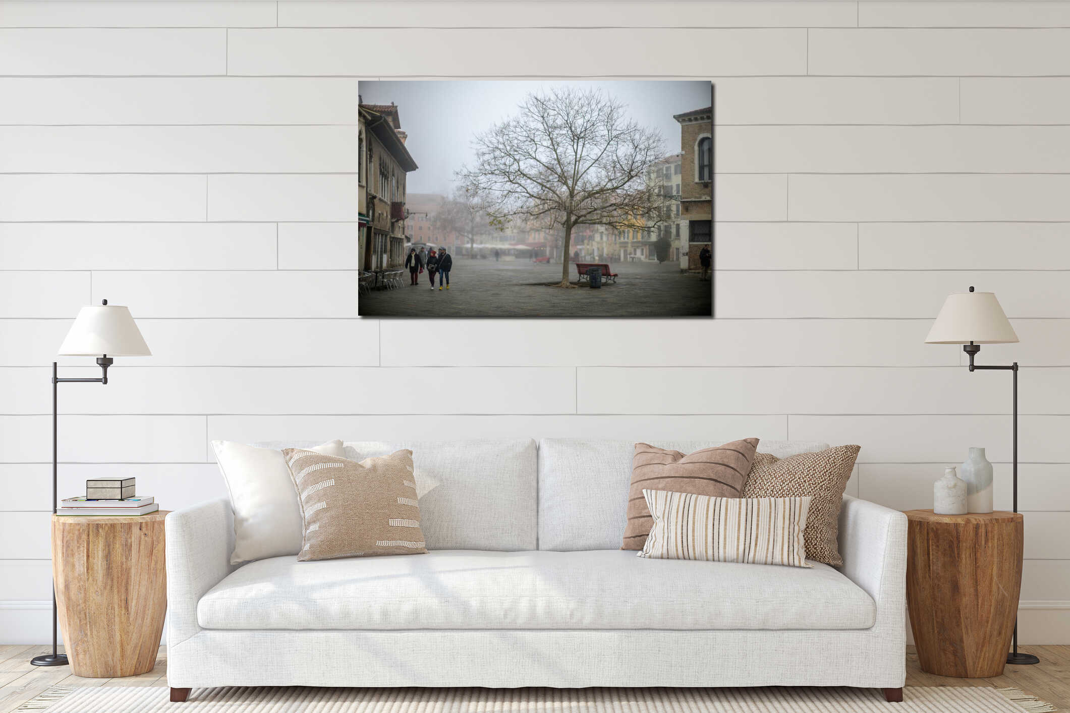 Canvas hanging interior mockup