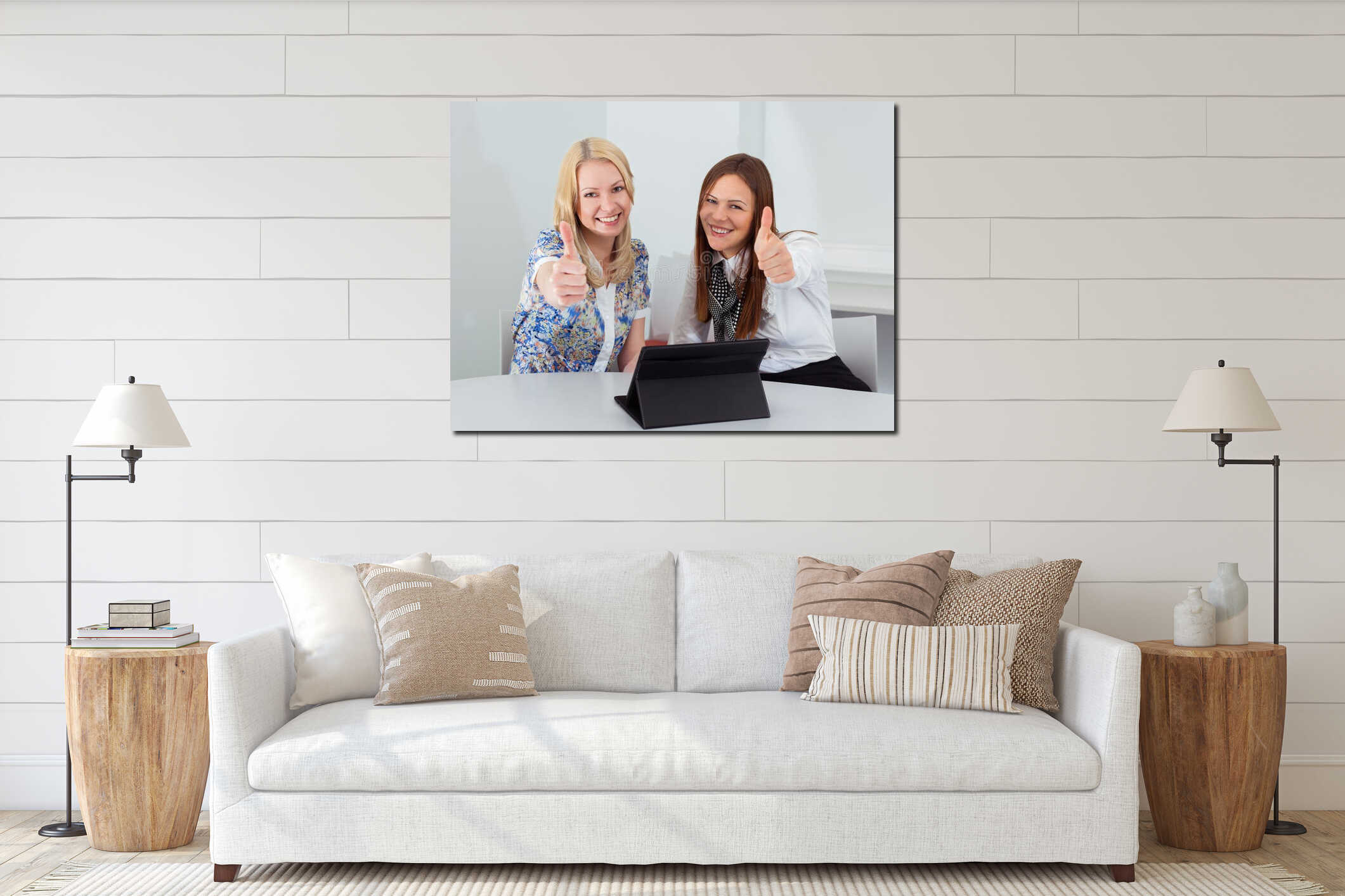 Canvas hanging interior mockup