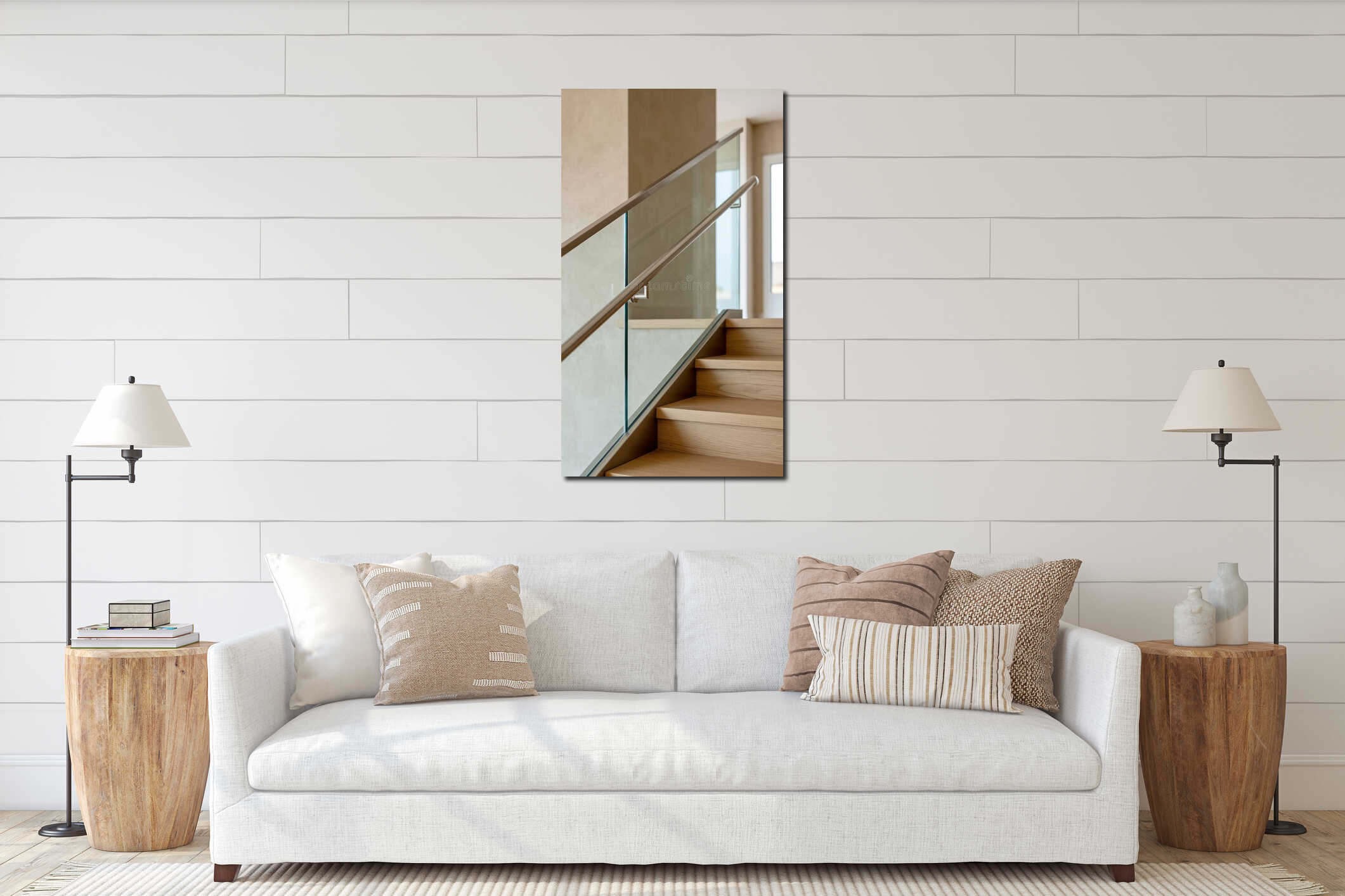Canvas hanging interior mockup